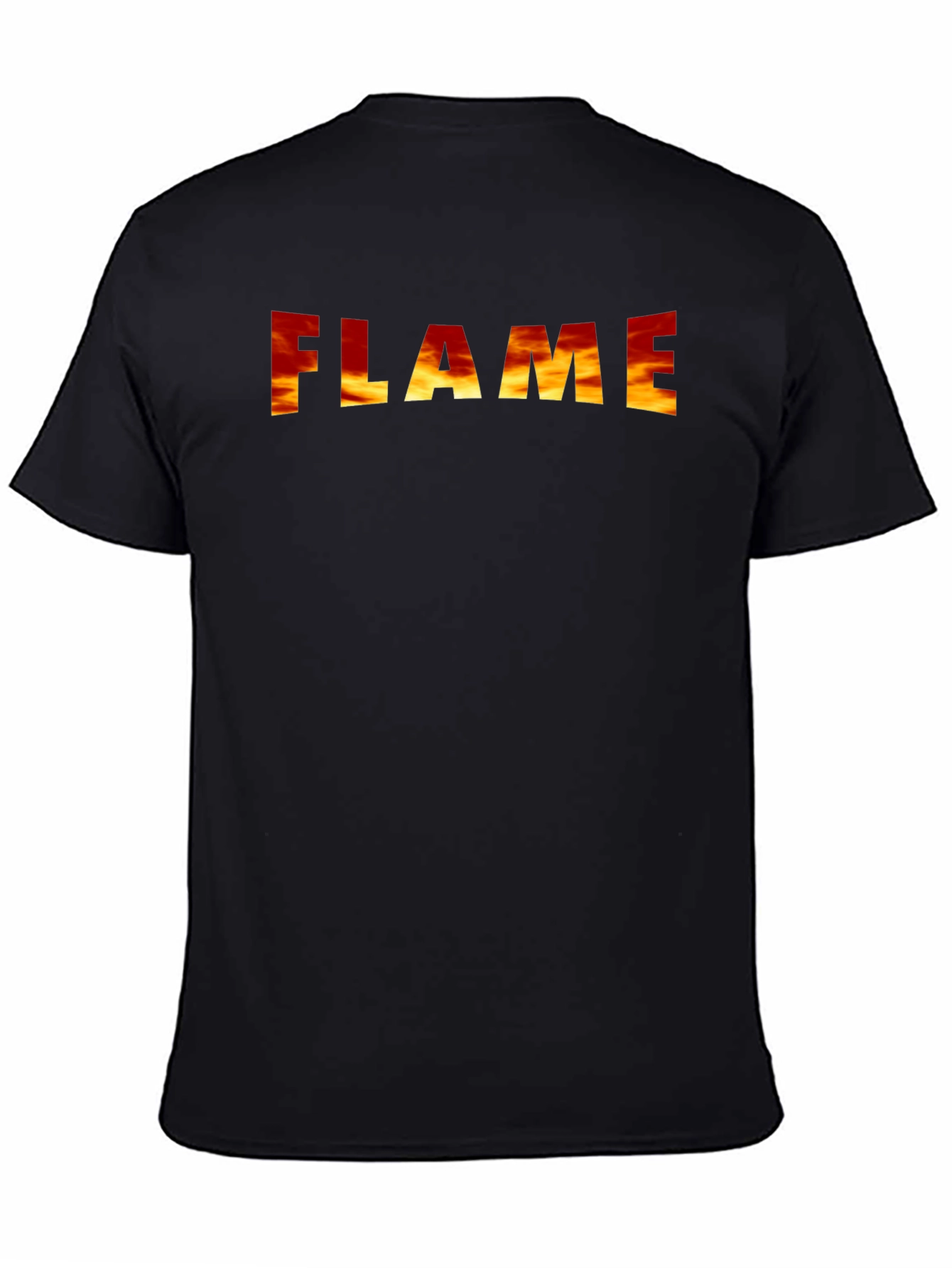 Flame Graphic Print Black T-Shirt