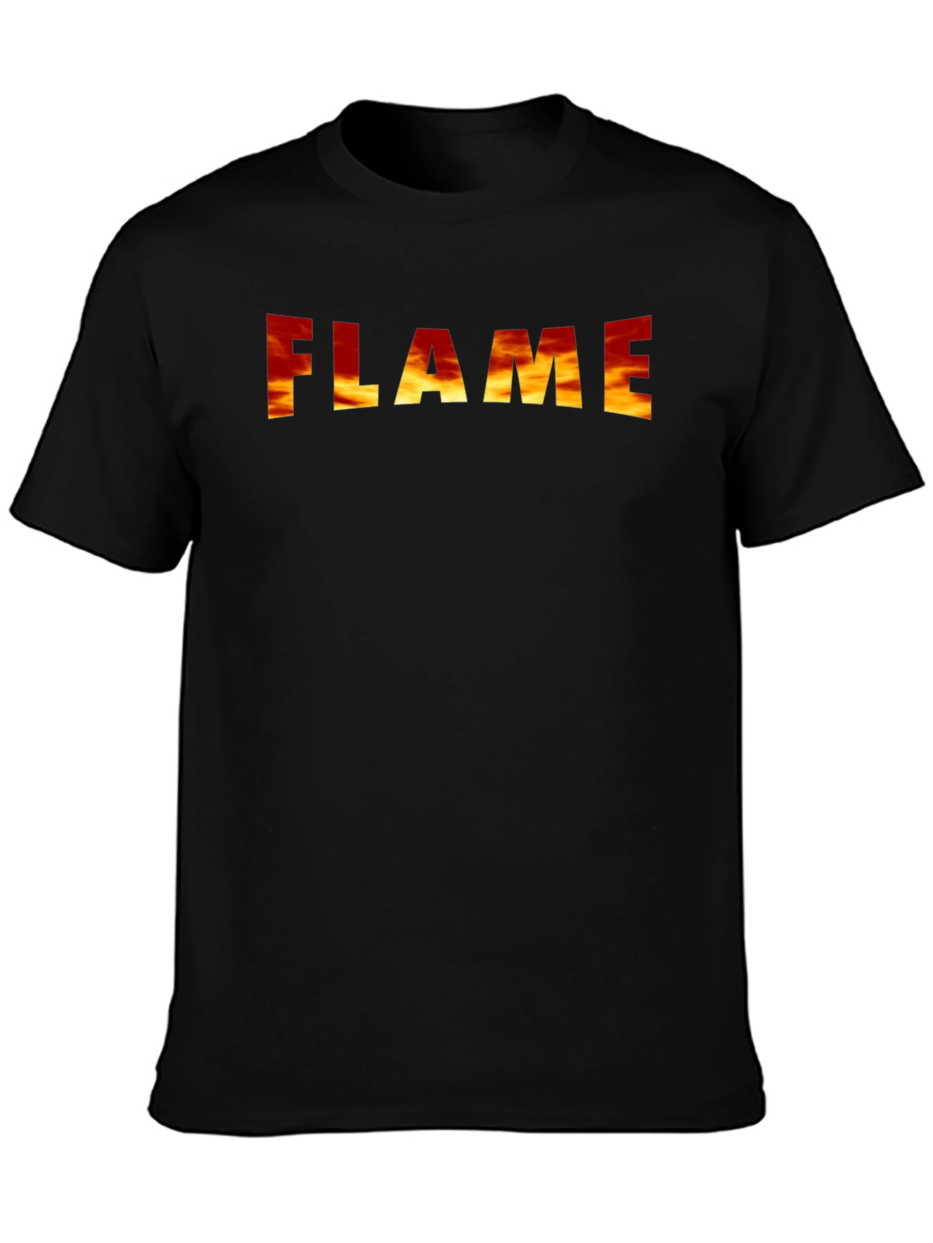 Flame Graphic Print Black T-Shirt