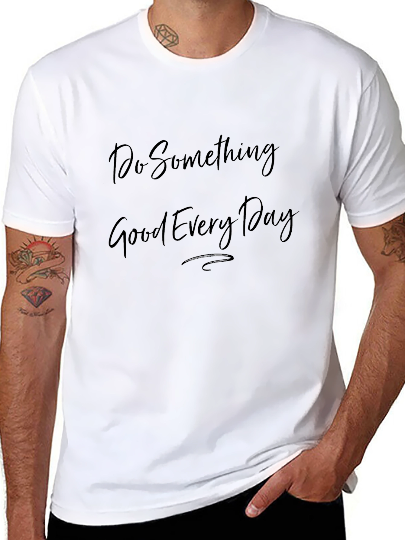 Inspirational Do Something Good Black T-Shirt