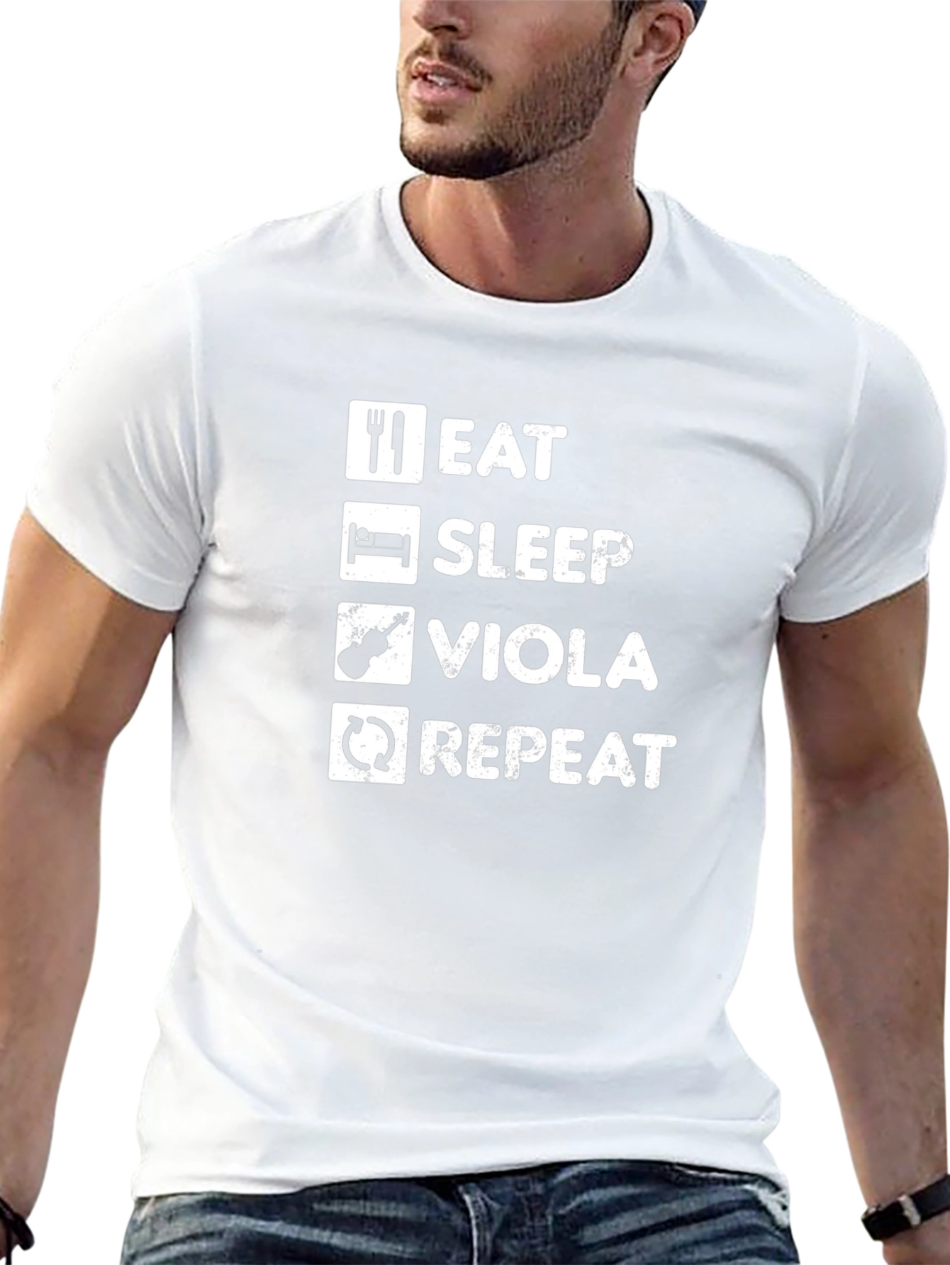 Eat Sleep Viola Repeat T-Shirt - Musician Novelty Tee