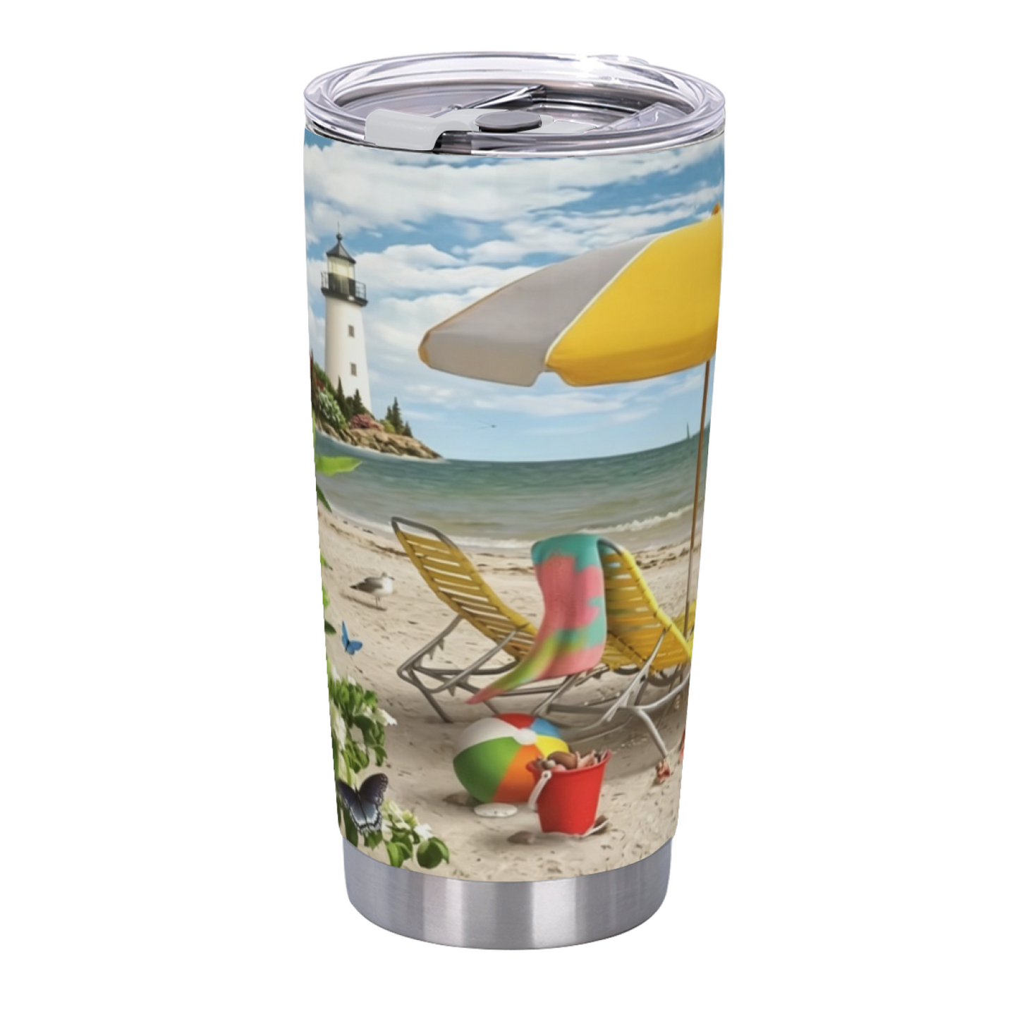 Same Floral Bucket Kitten Cute Pet Art 20oz Insulated Travel Cup