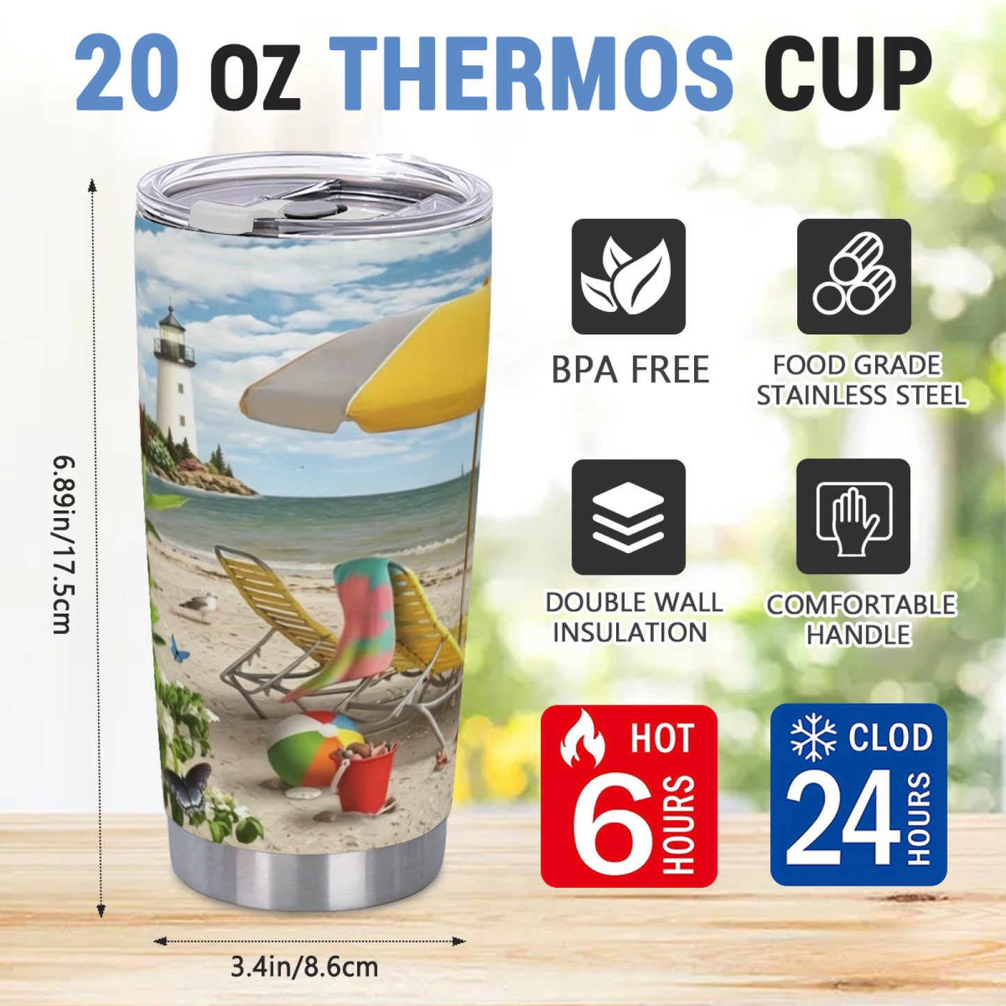 Same Floral Bucket Kitten Cute Pet Art 20oz Insulated Travel Cup