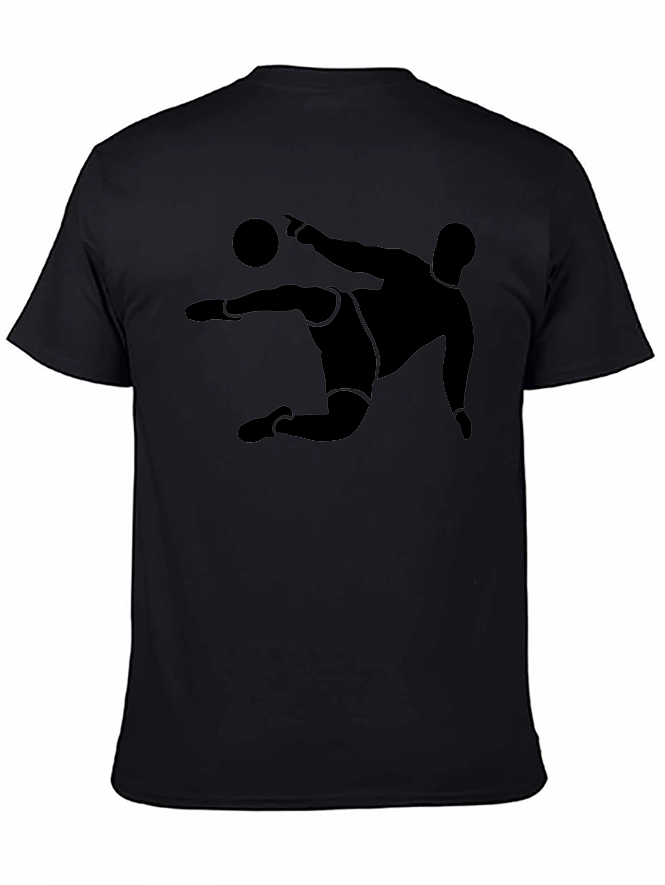Soccer Kick Graphic Tee - Black Cotton T-Shirt