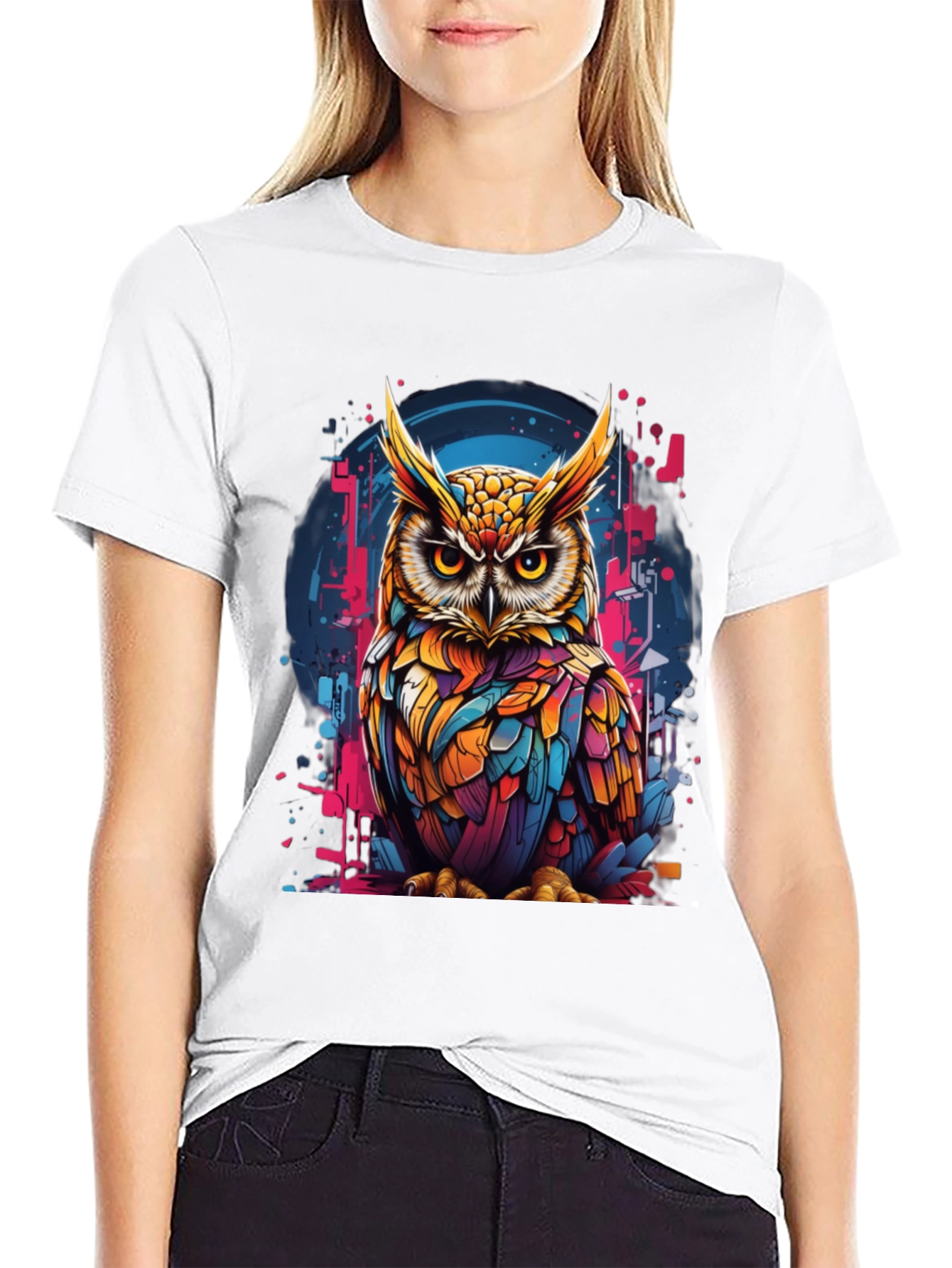 Owl Graphic Print T-Shirt - Trendy Casual Wear