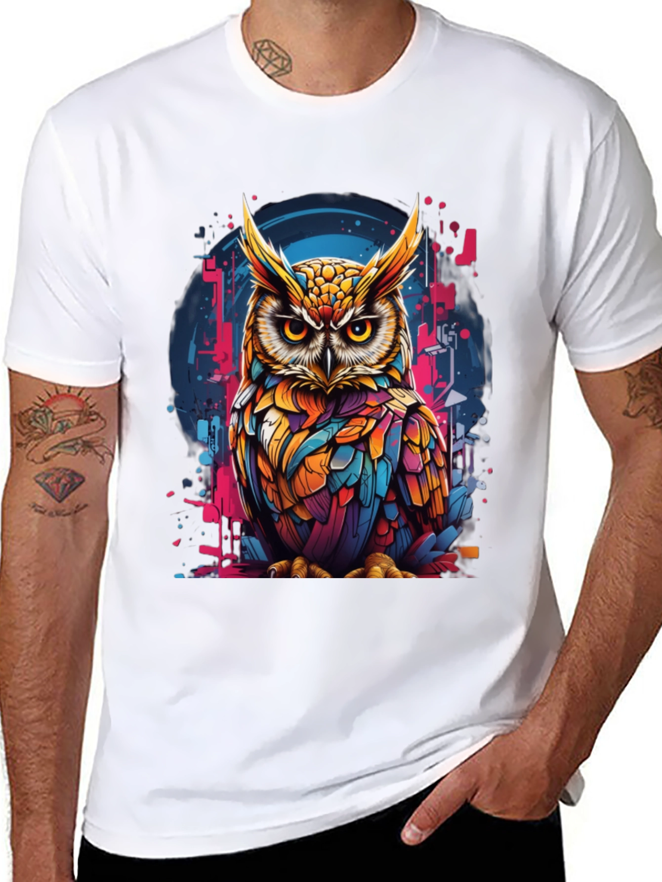 Owl Graphic Print T-Shirt - Trendy Casual Wear