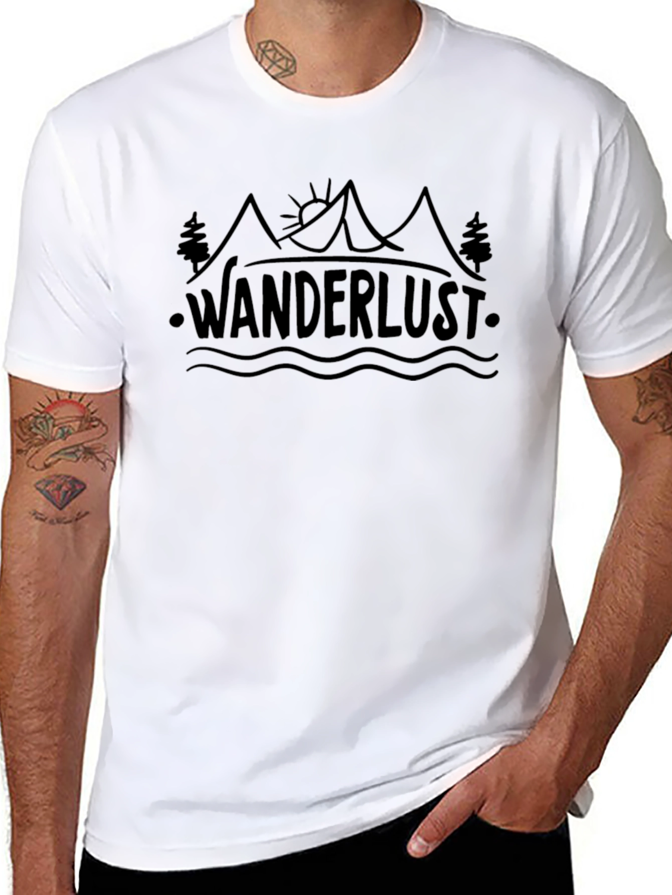Wanderlust Adventure T-Shirt - Black Cotton Tee