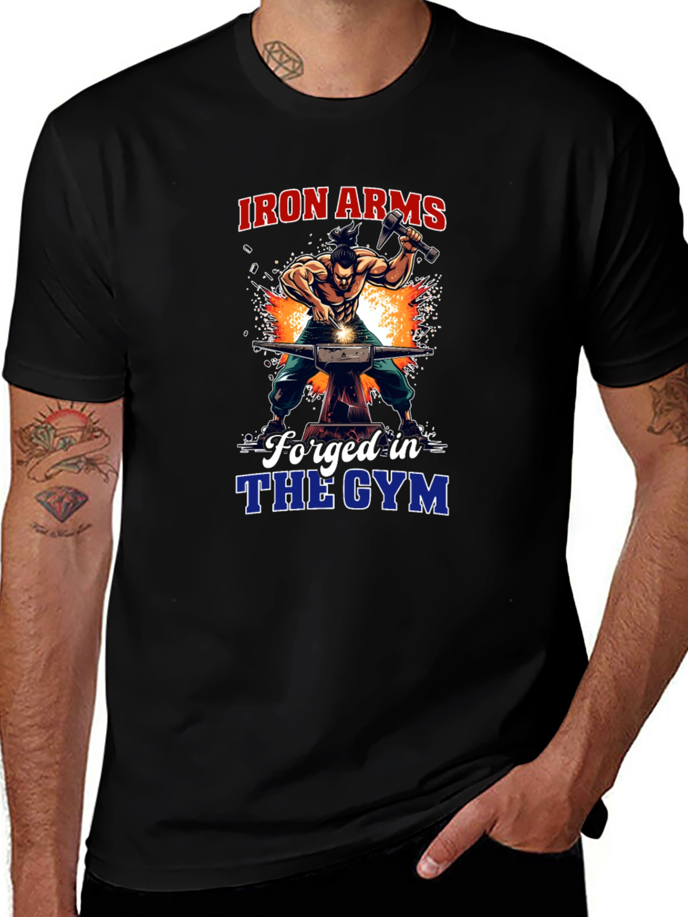 Iron Arms Forged in the Gym Black T-Shirt