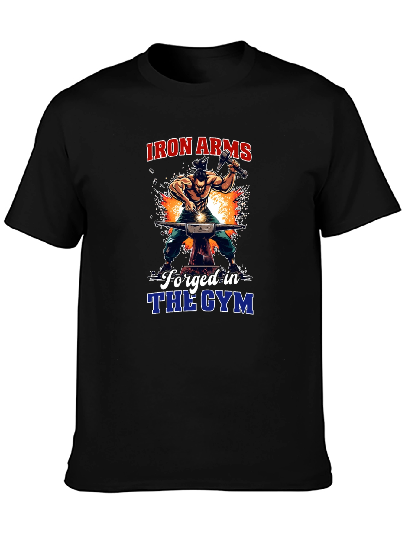 Iron Arms Forged in the Gym Black T-Shirt