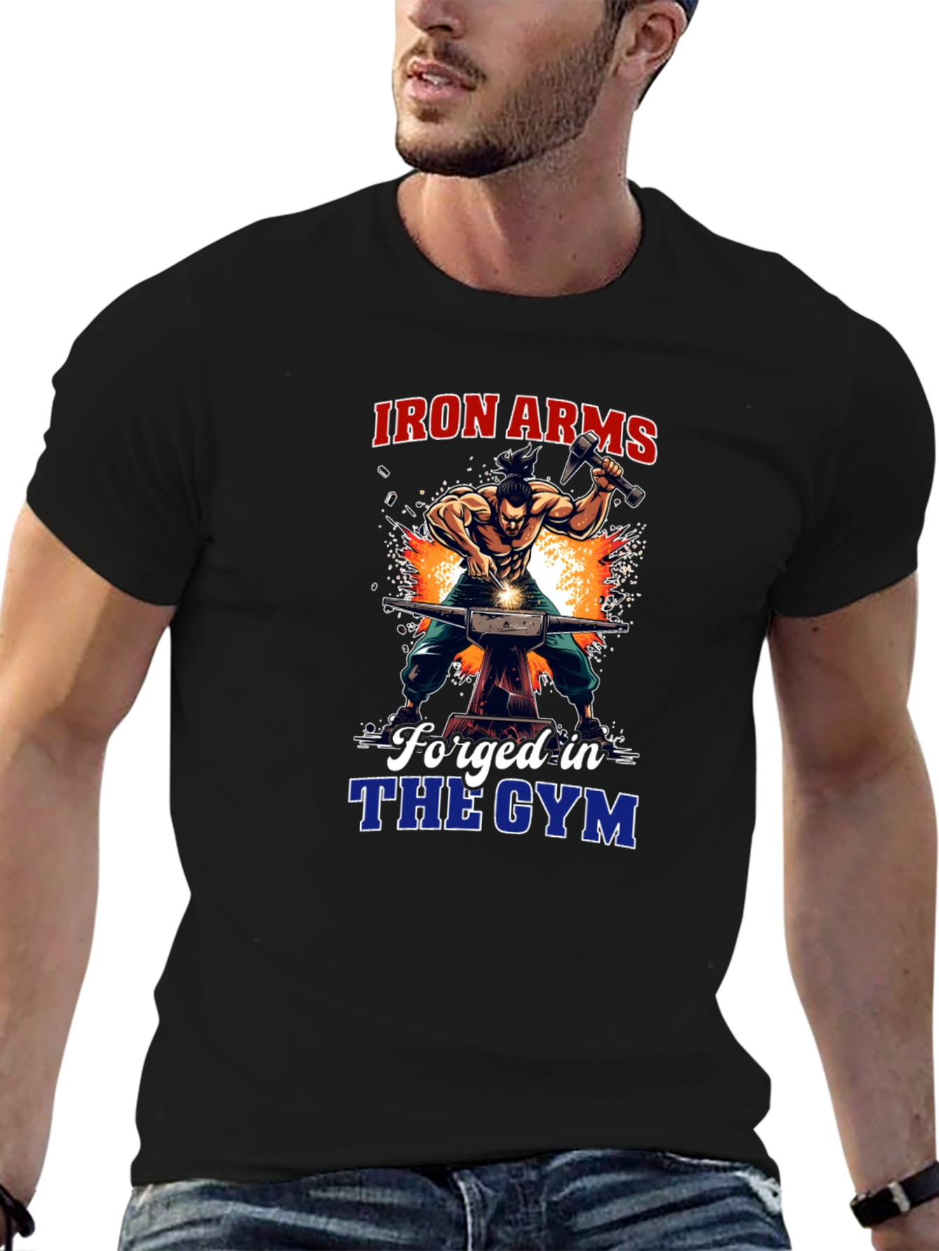 Iron Arms Forged in the Gym Black T-Shirt
