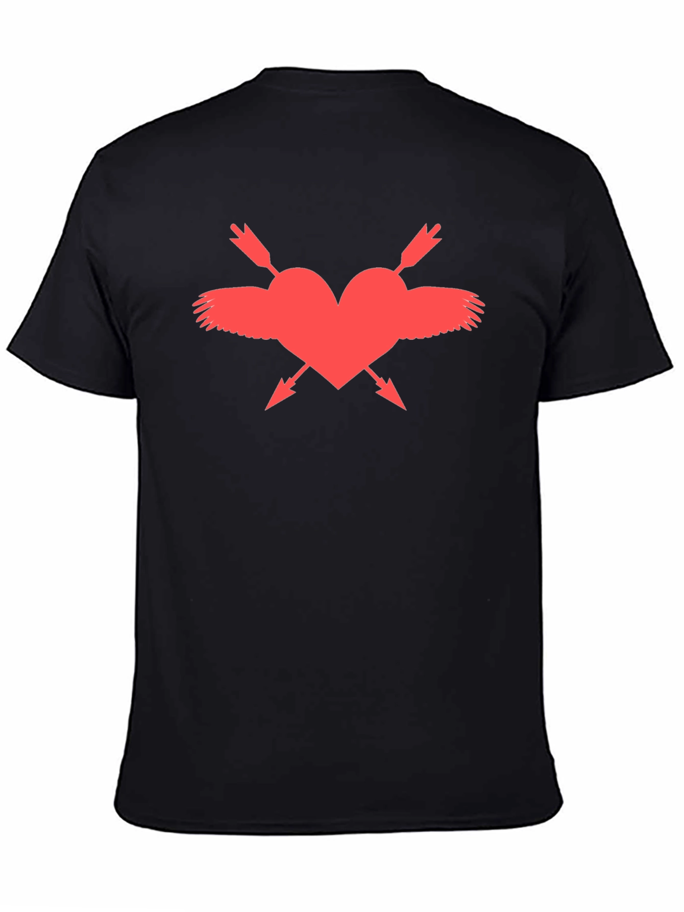 Heart Wings & Arrows Tee - Black Graphic T-Shirt