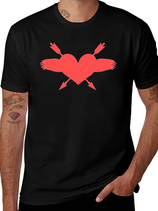 Heart Wings & Arrows Tee - Black Graphic T-Shirt