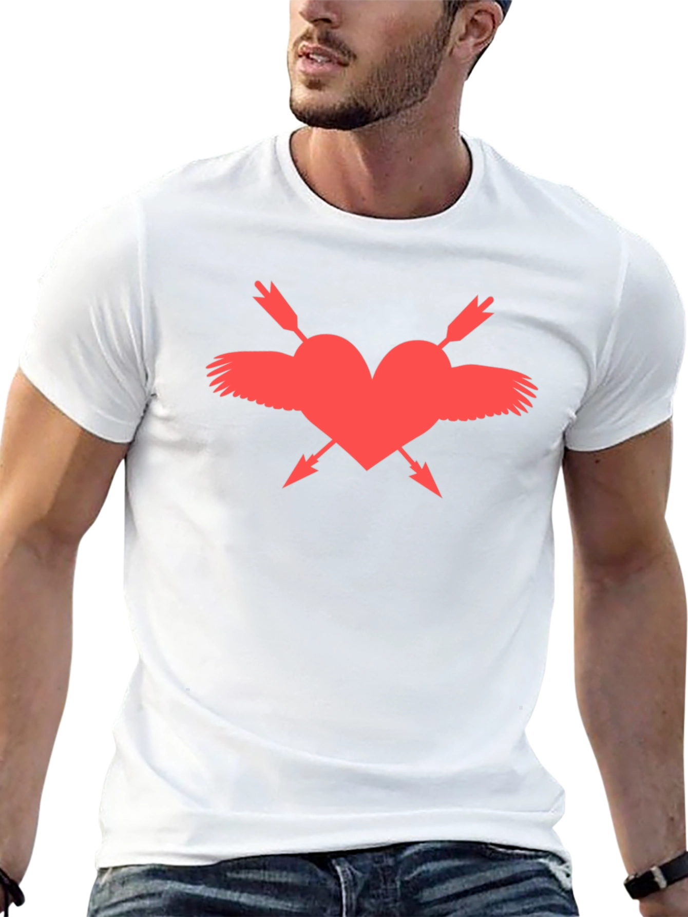 Heart Wings & Arrows Tee - Black Graphic T-Shirt