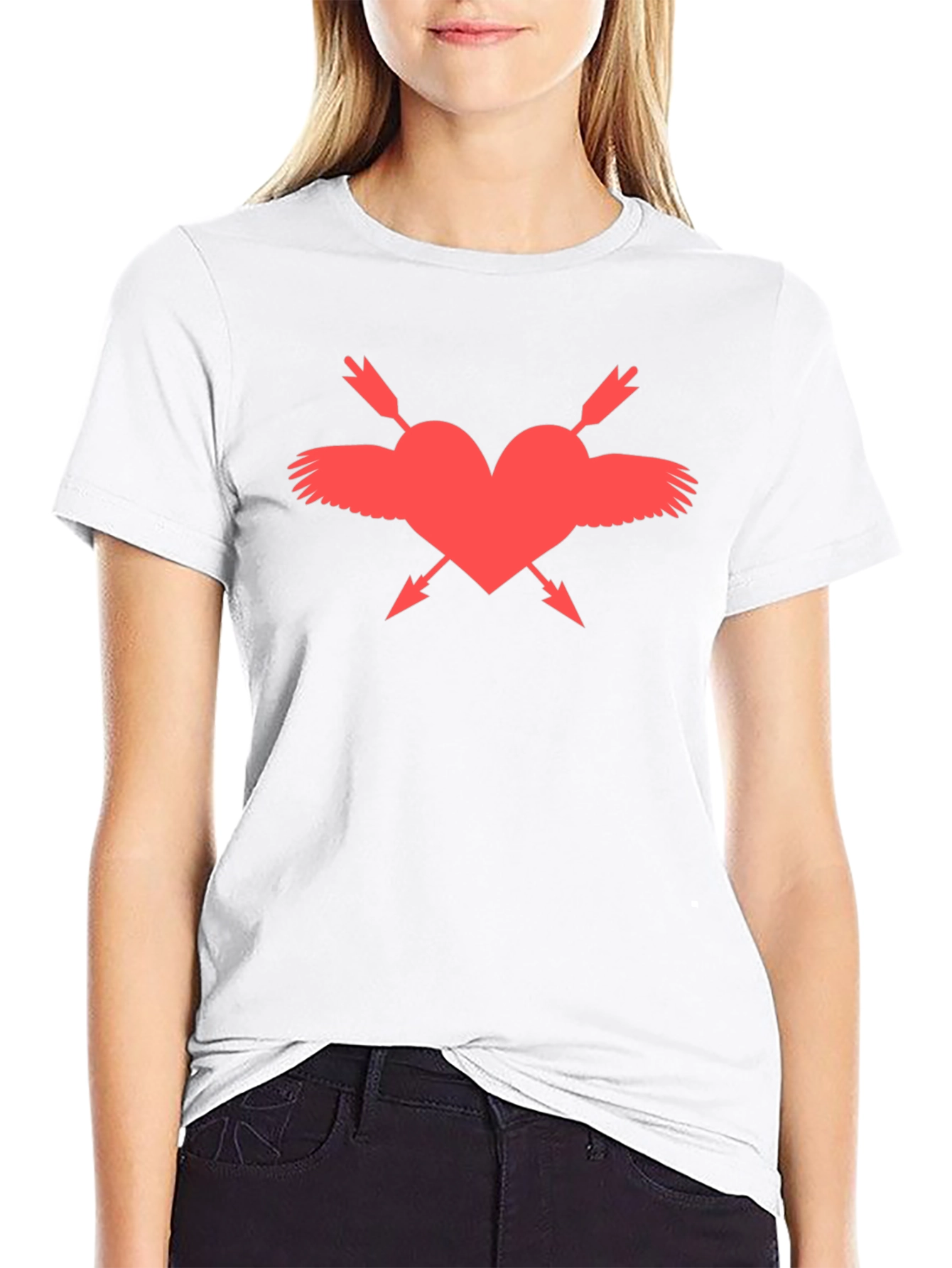 Heart Wings & Arrows Tee - Black Graphic T-Shirt