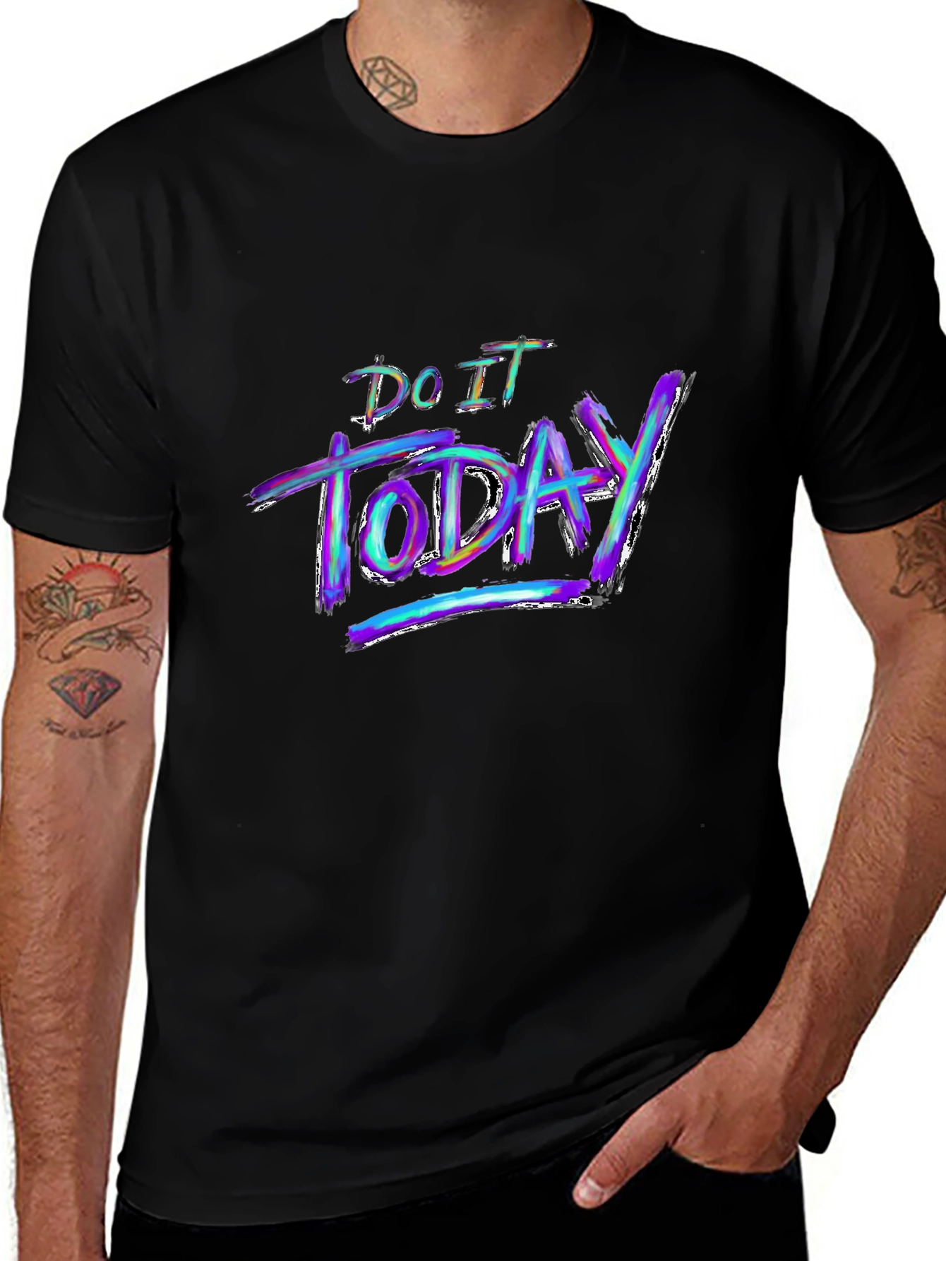 Do It Today Graphic Black T-Shirt