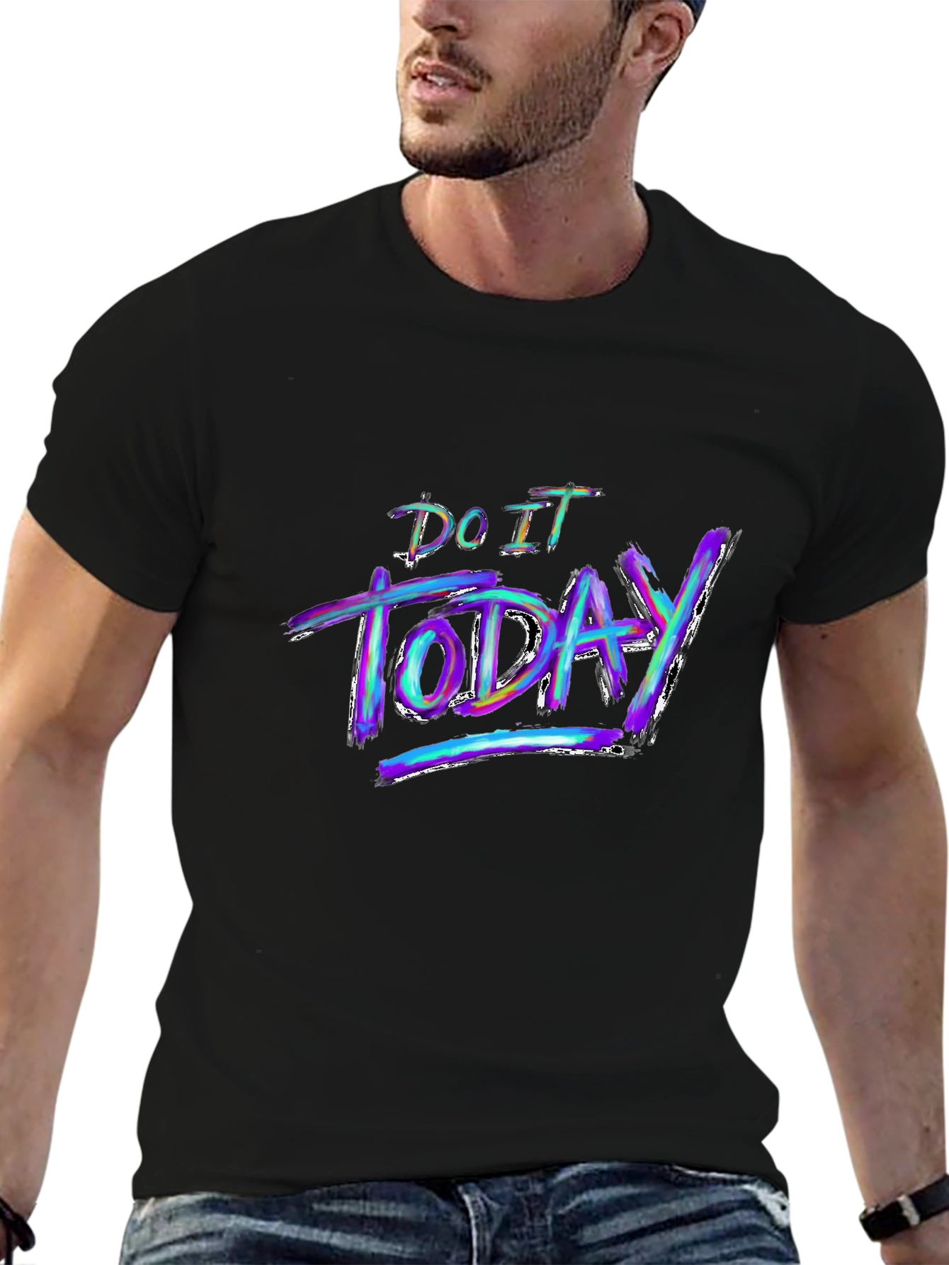 Do It Today Graphic Black T-Shirt