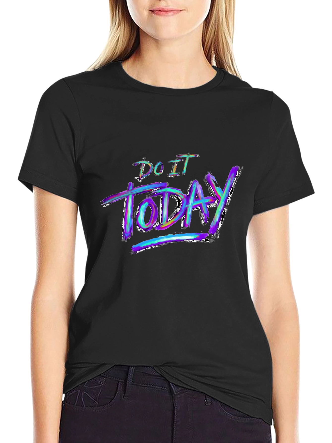 Do It Today Graphic Black T-Shirt