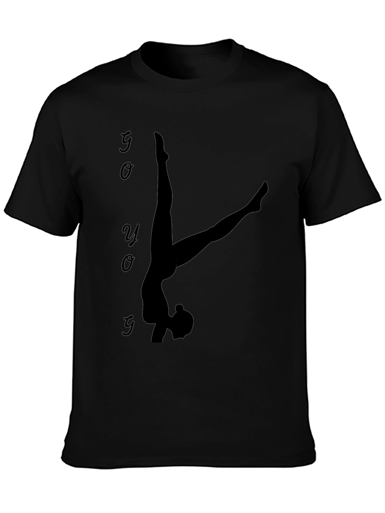 Yoga Silhouette Graphic Tee - Black Cotton Blend