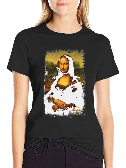 Mona Lisa Graphic Print Black T-Shirt