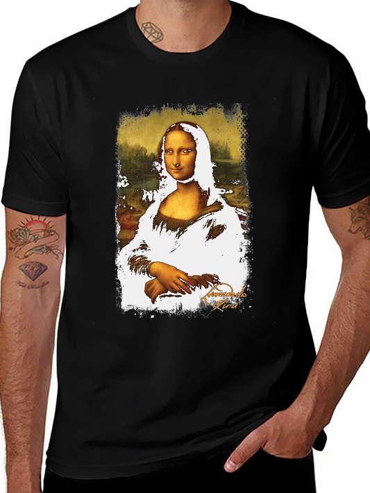 Mona Lisa Graphic Print Black T-Shirt