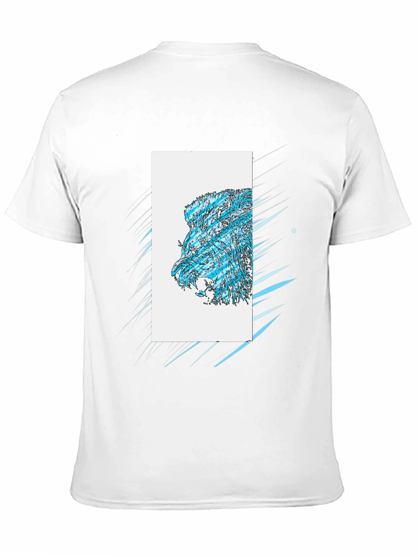 Abstract Lion Graphic Black T-Shirt