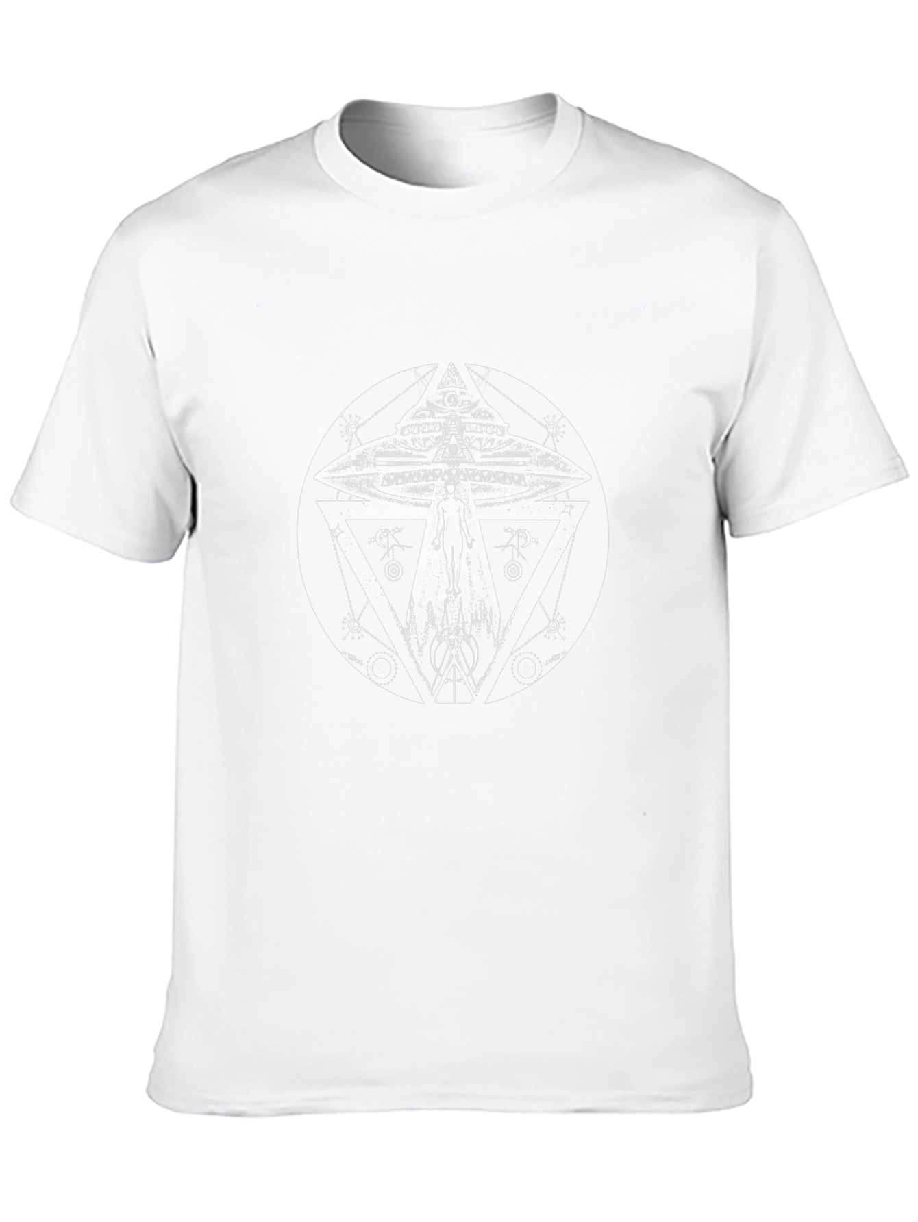 UFO Geometric Print Black T-Shirt