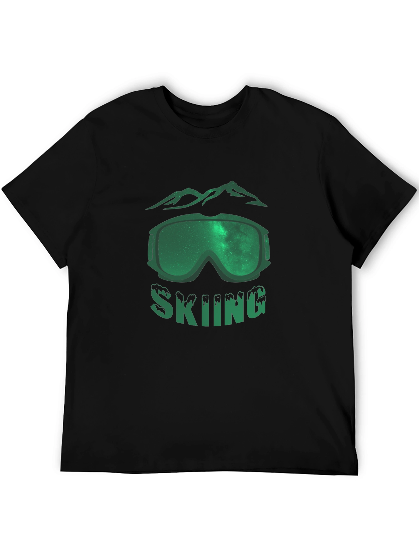 Skiing T-Shirt - Mountain & Goggle Graphic