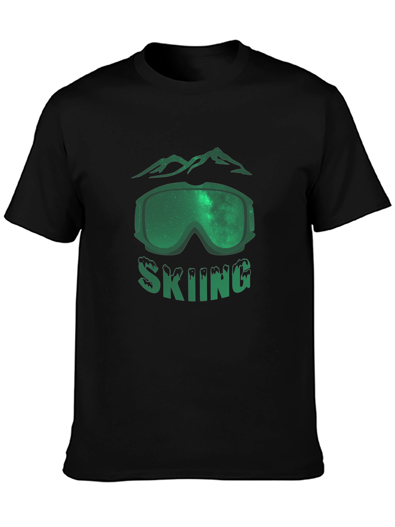 Skiing T-Shirt - Mountain & Goggle Graphic