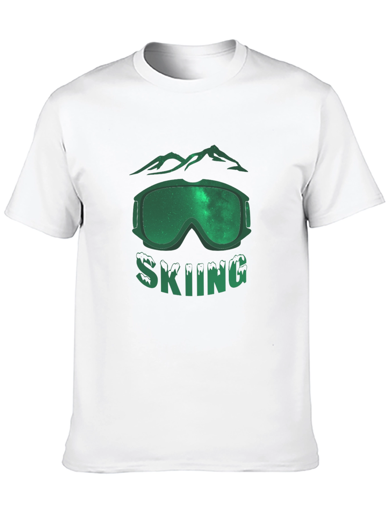 Skiing T-Shirt - Mountain & Goggle Graphic