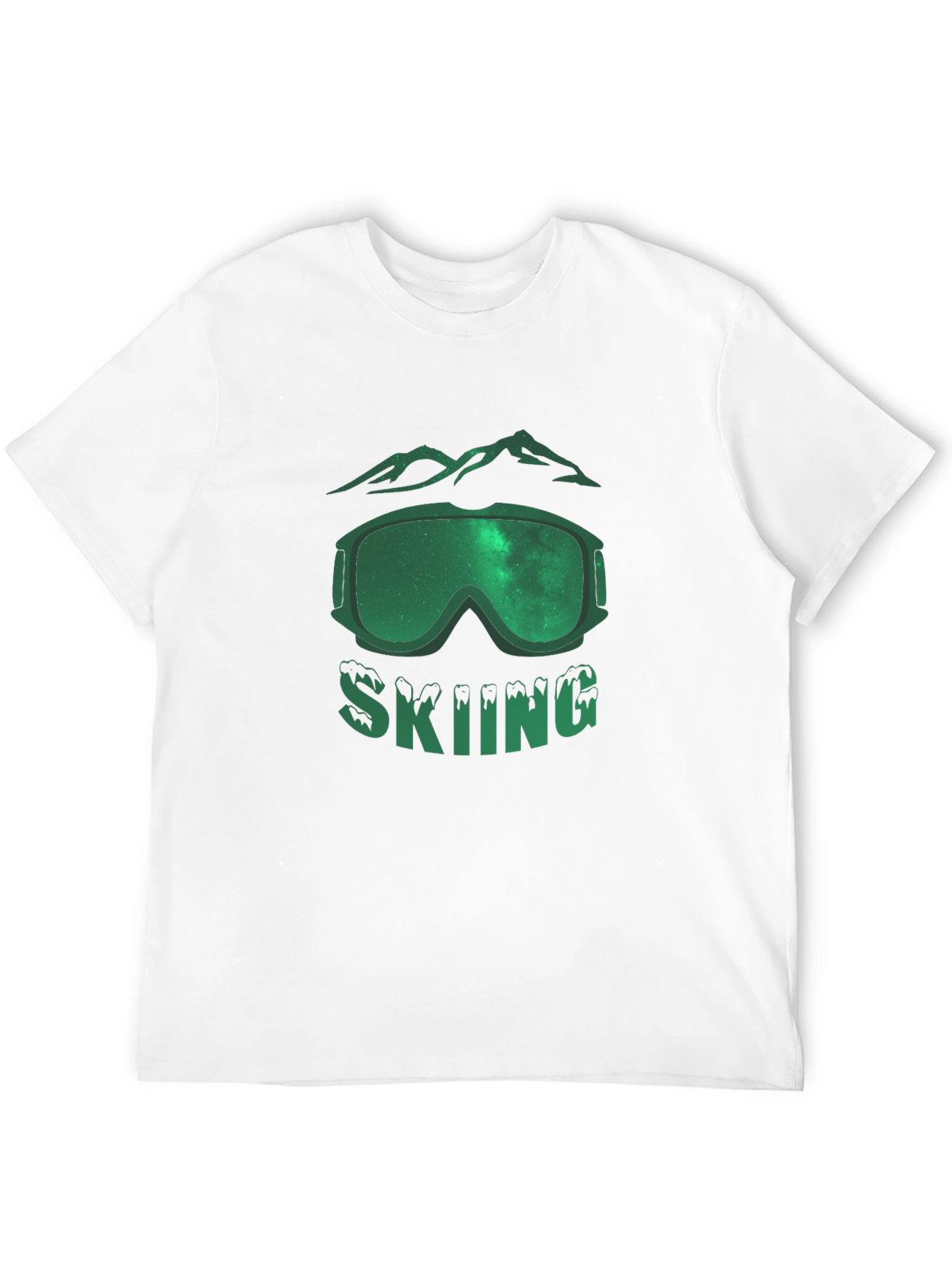 Skiing T-Shirt - Mountain & Goggle Graphic