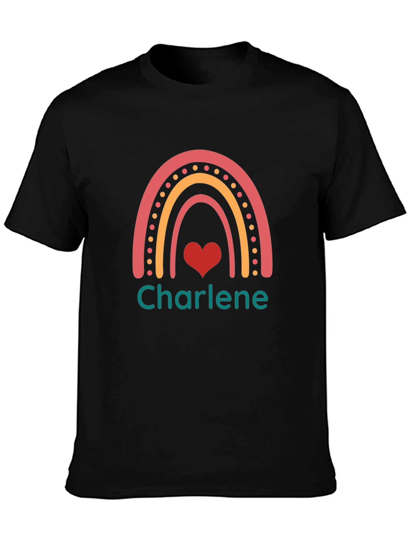 Charlene Rainbow Heart Graphic T-Shirt