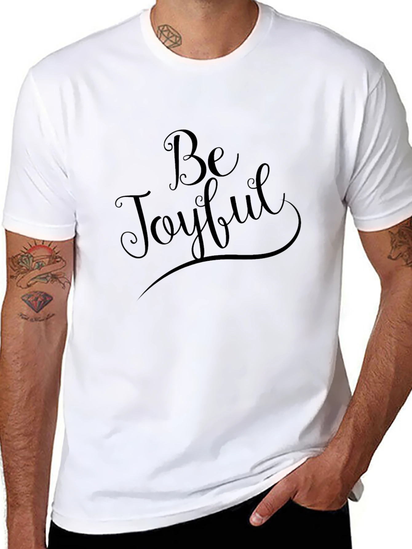 Be Joyful Black Graphic T-Shirt