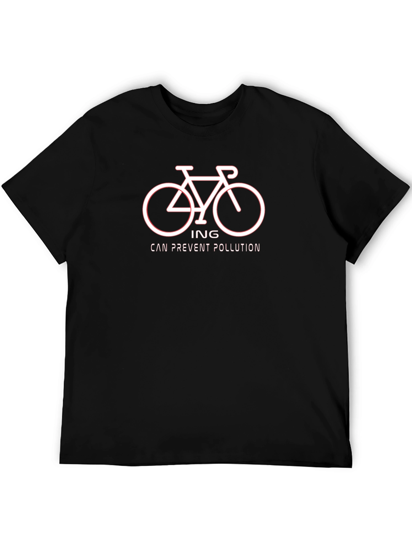 Bike Can Prevent Pollution Graphic Tee - Black