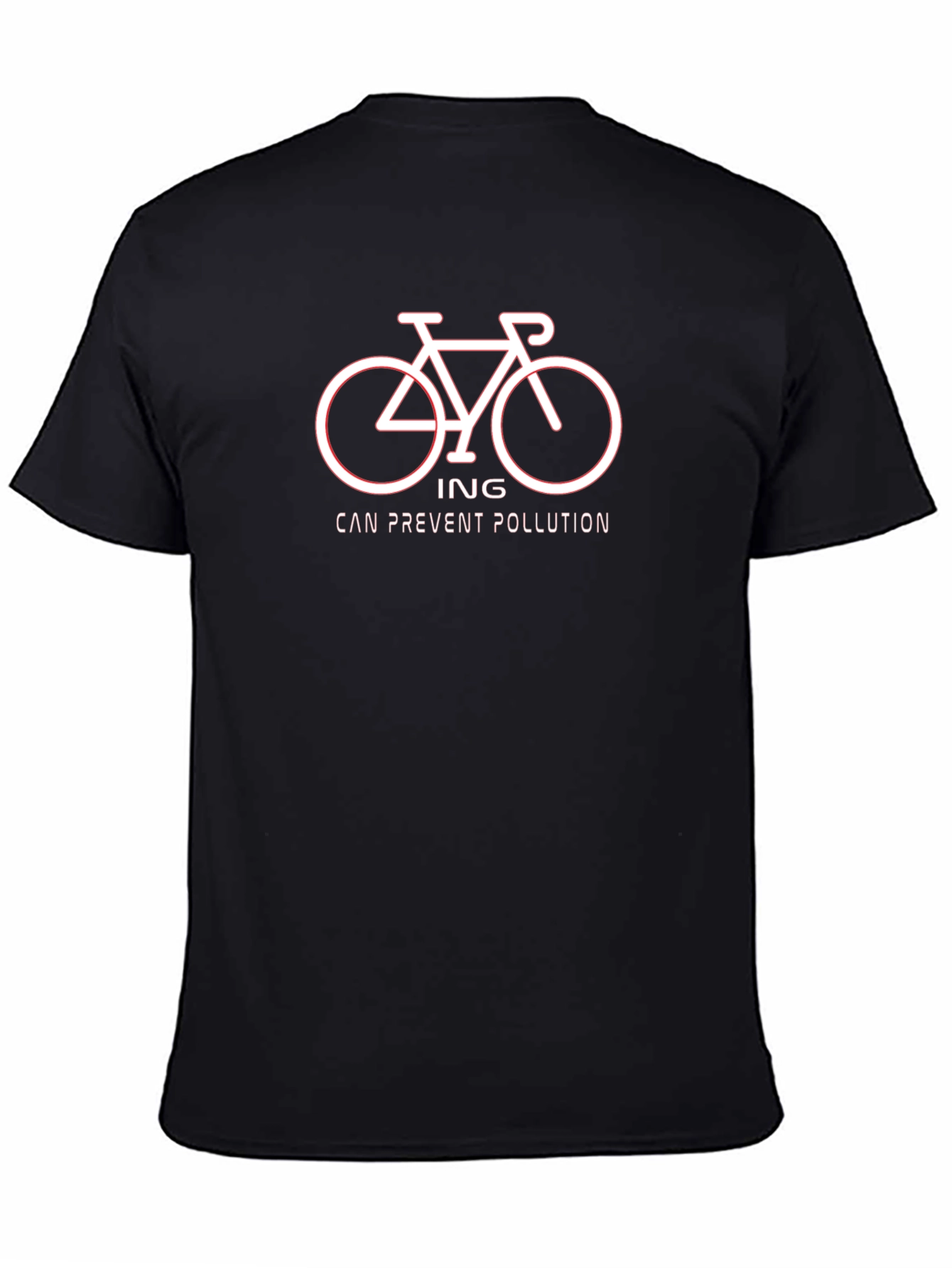 Bike Can Prevent Pollution Graphic Tee - Black