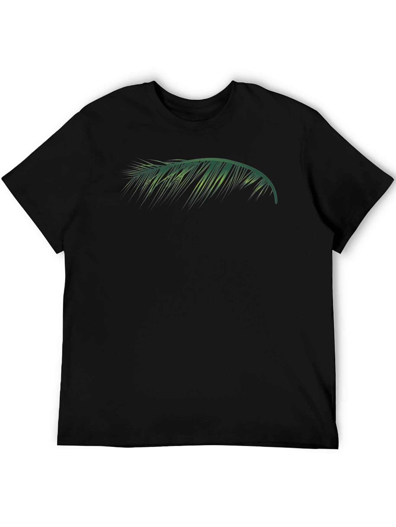 Tropical Palm Leaf Graphic Tee - Black