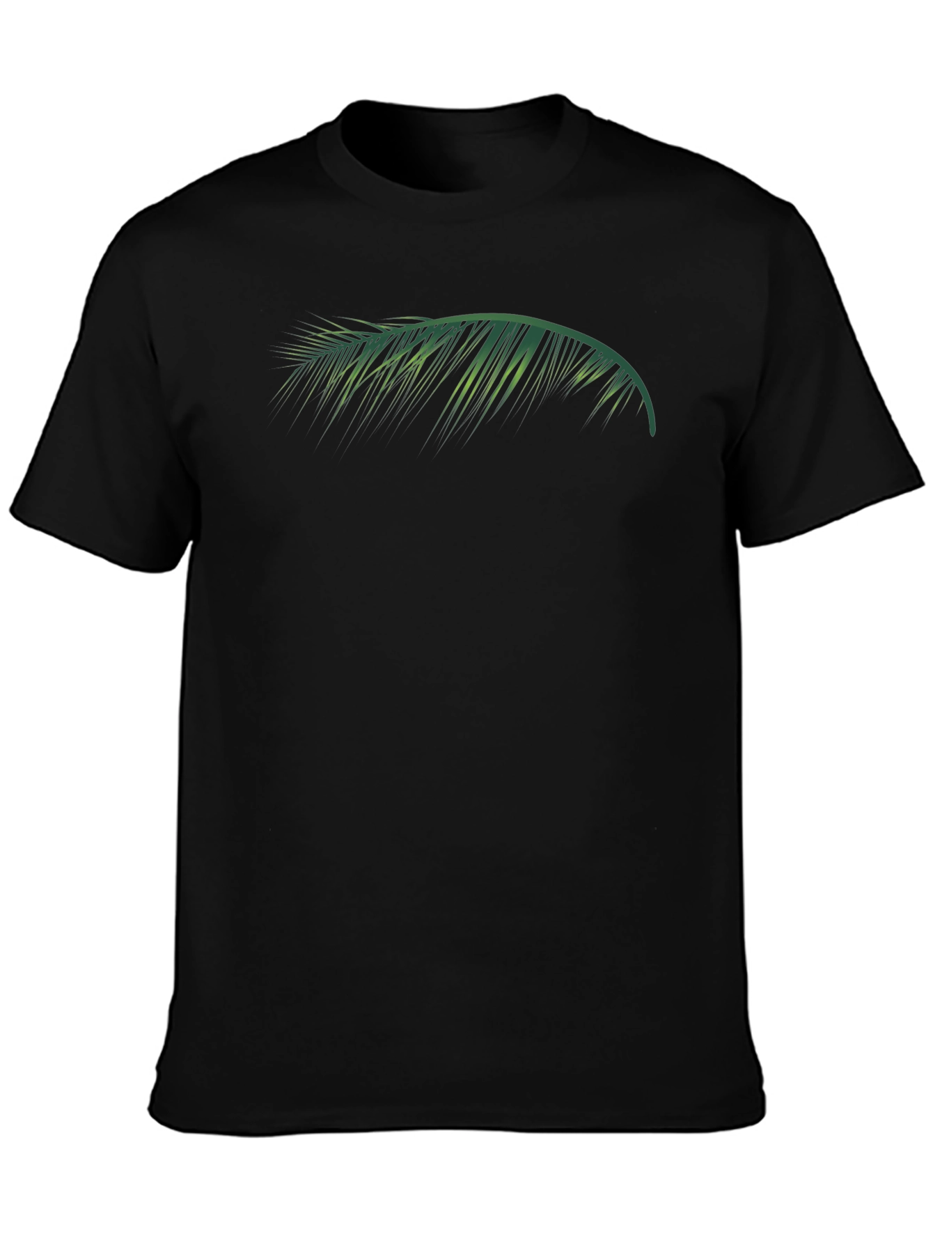Tropical Palm Leaf Graphic Tee - Black