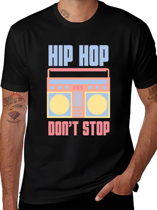 Hip Hop Boombox Graphic Tee - Cool Retro Style