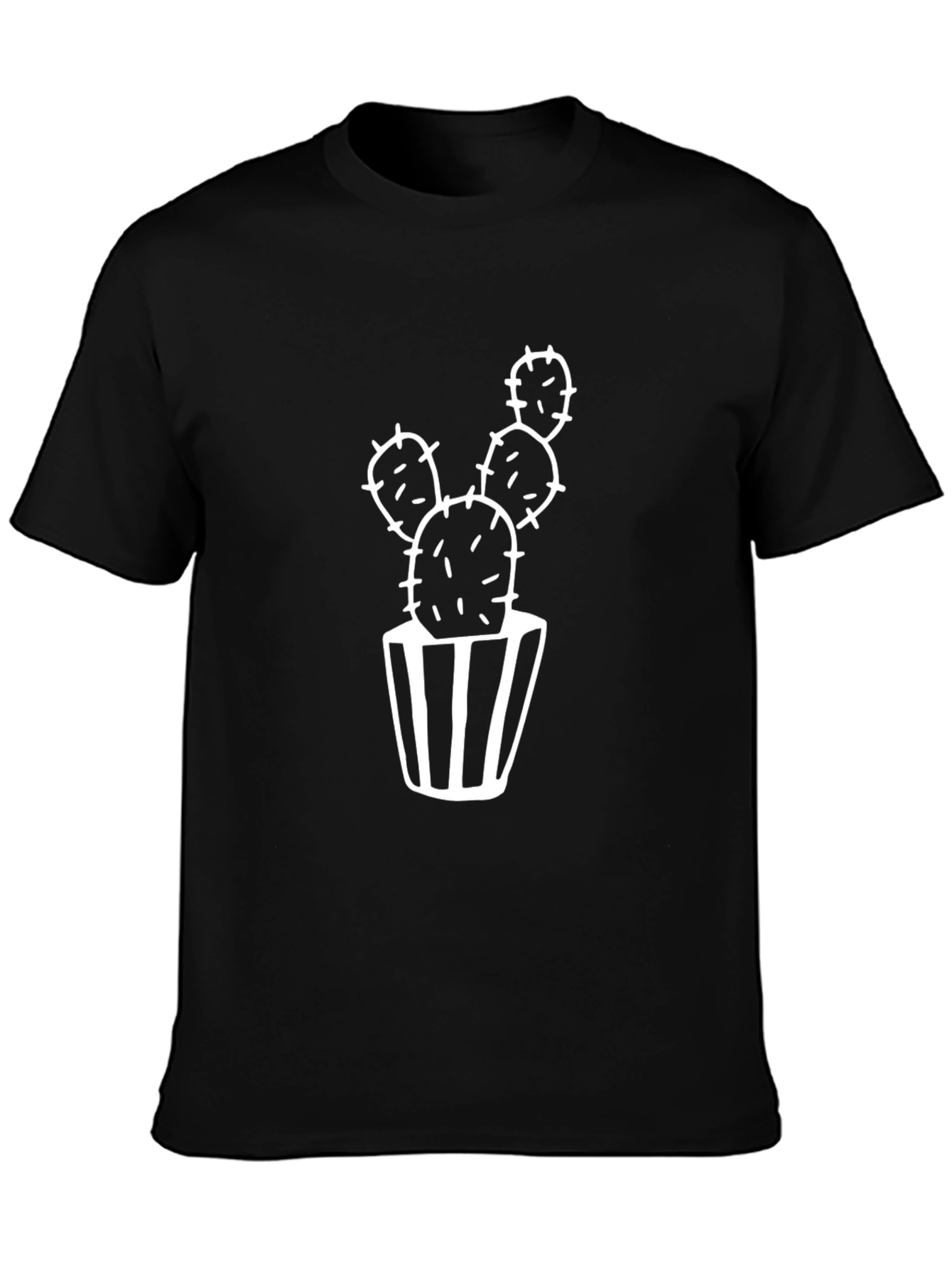 Cactus Graphic Tee - Black Cotton T-Shirt