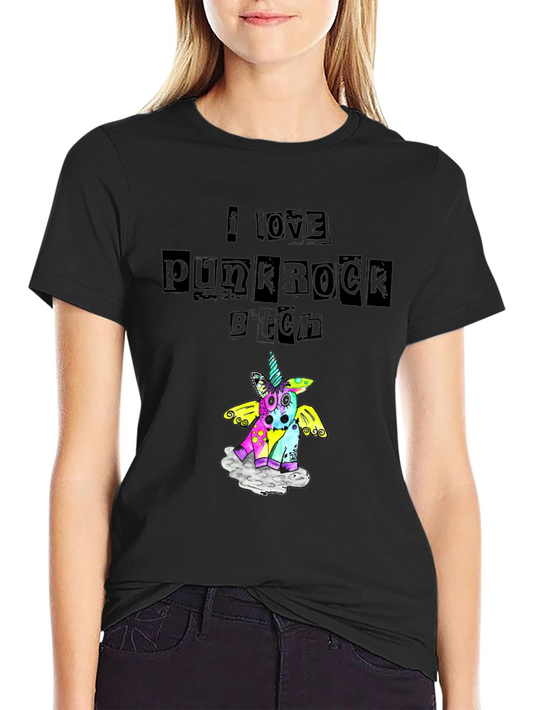 I Love Punk Rock B*tch Unicorn Graphic T-Shirt