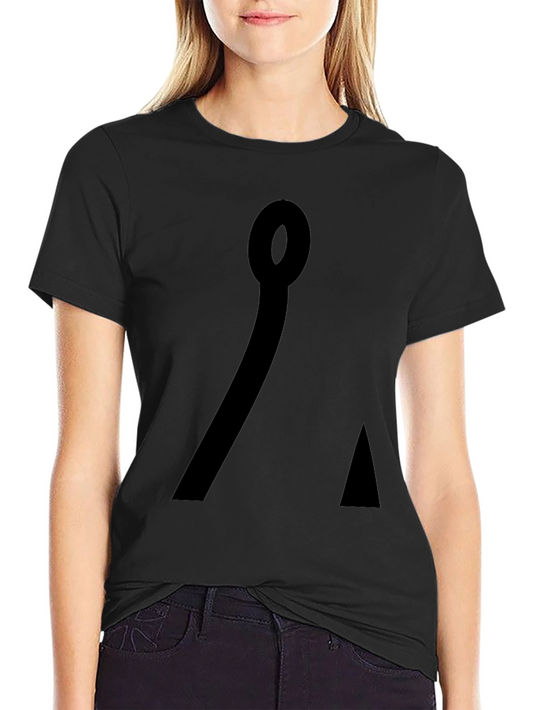 Modern Minimalist Graphic Tee - Black Cotton Blend