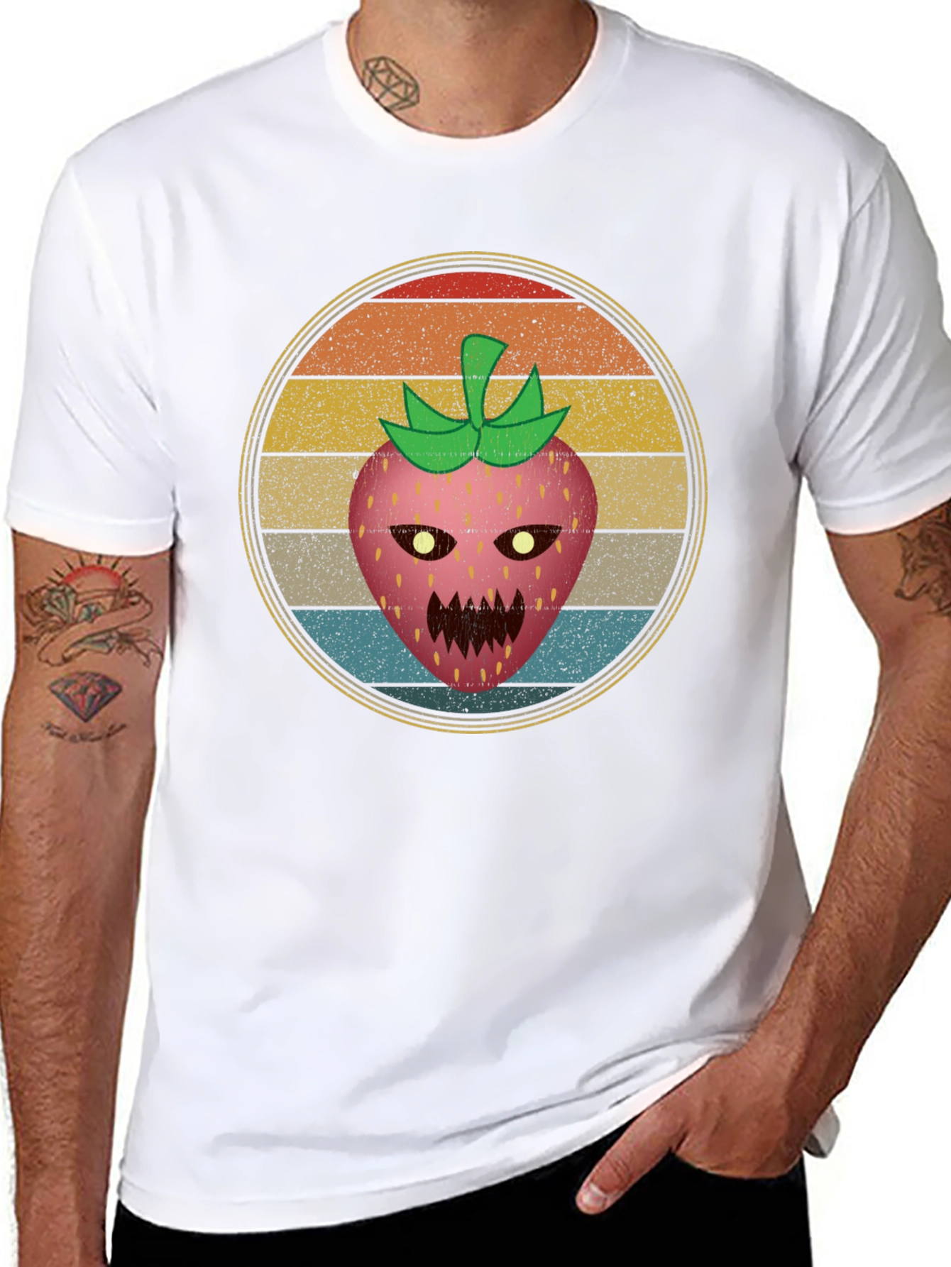 Retro Scary Strawberry Graphic Tee