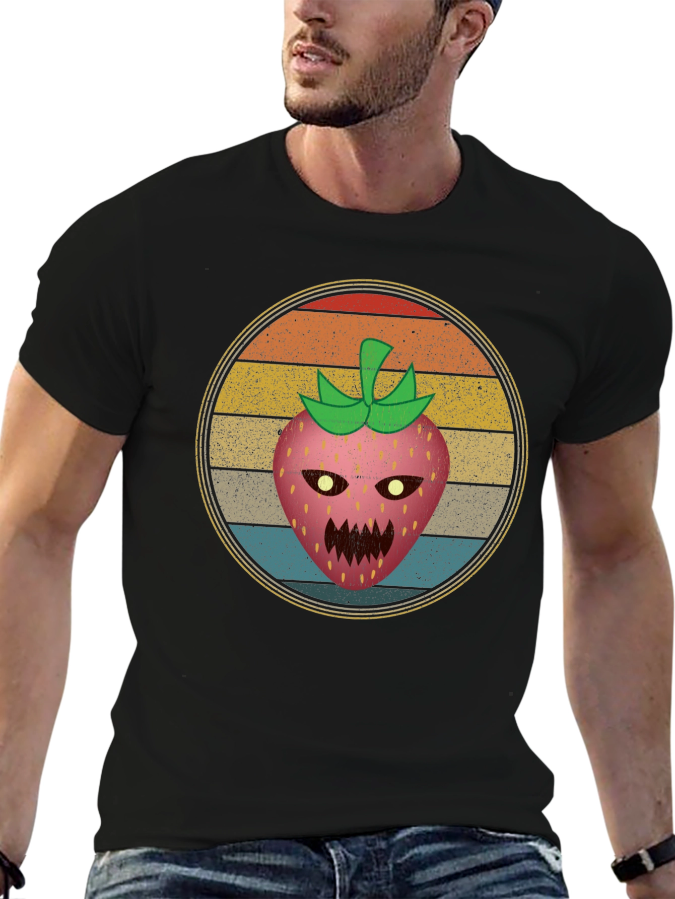 Retro Scary Strawberry Graphic Tee