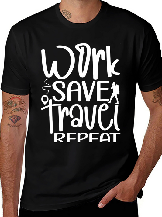 Work Save Travel Repeat Graphic Tee
