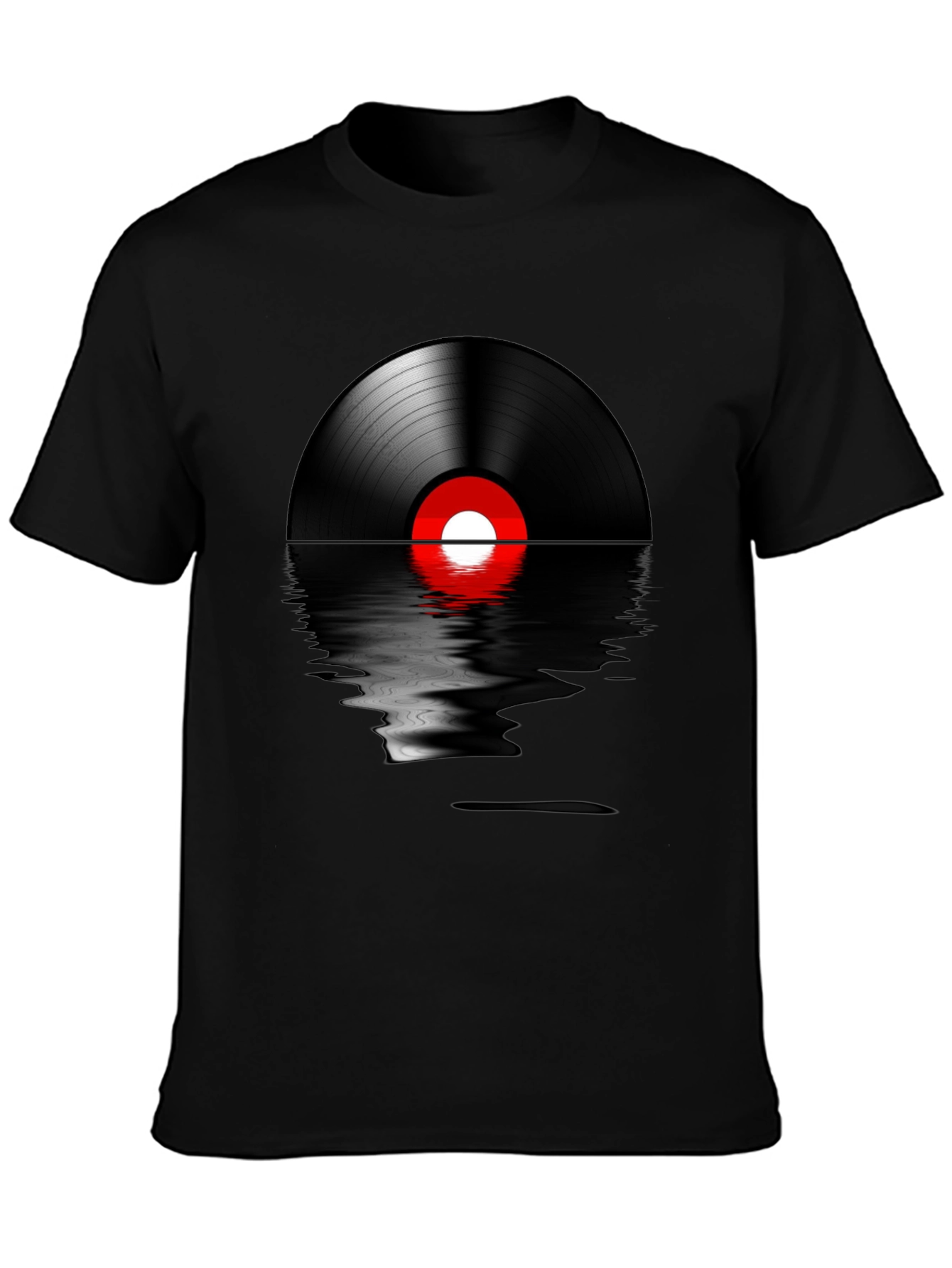 Retro Vinyl Record Reflection Graphic T-Shirt