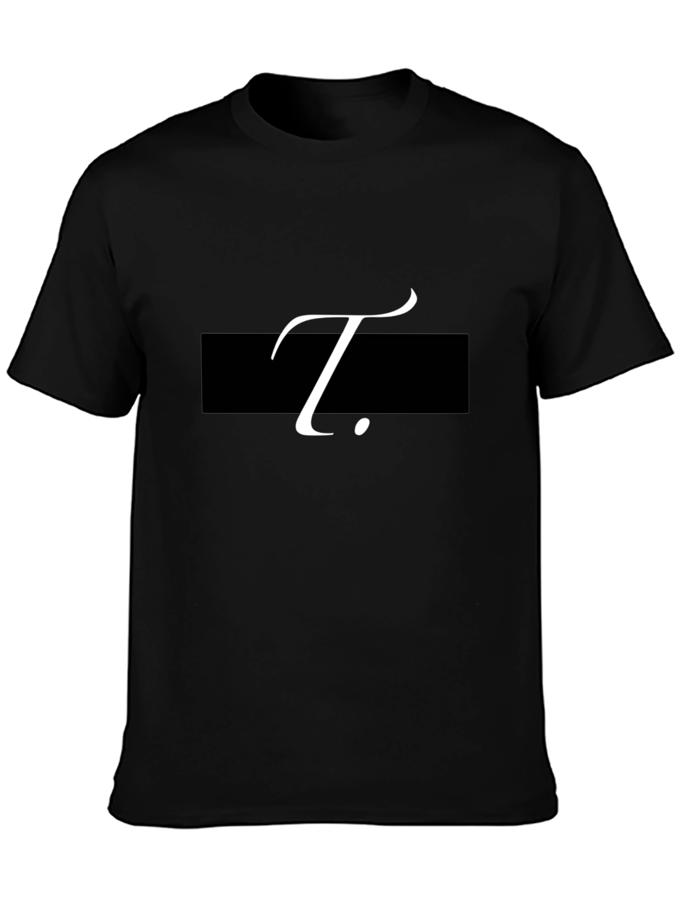 Stylish Black T-Shirt with Letter T Graphic Print