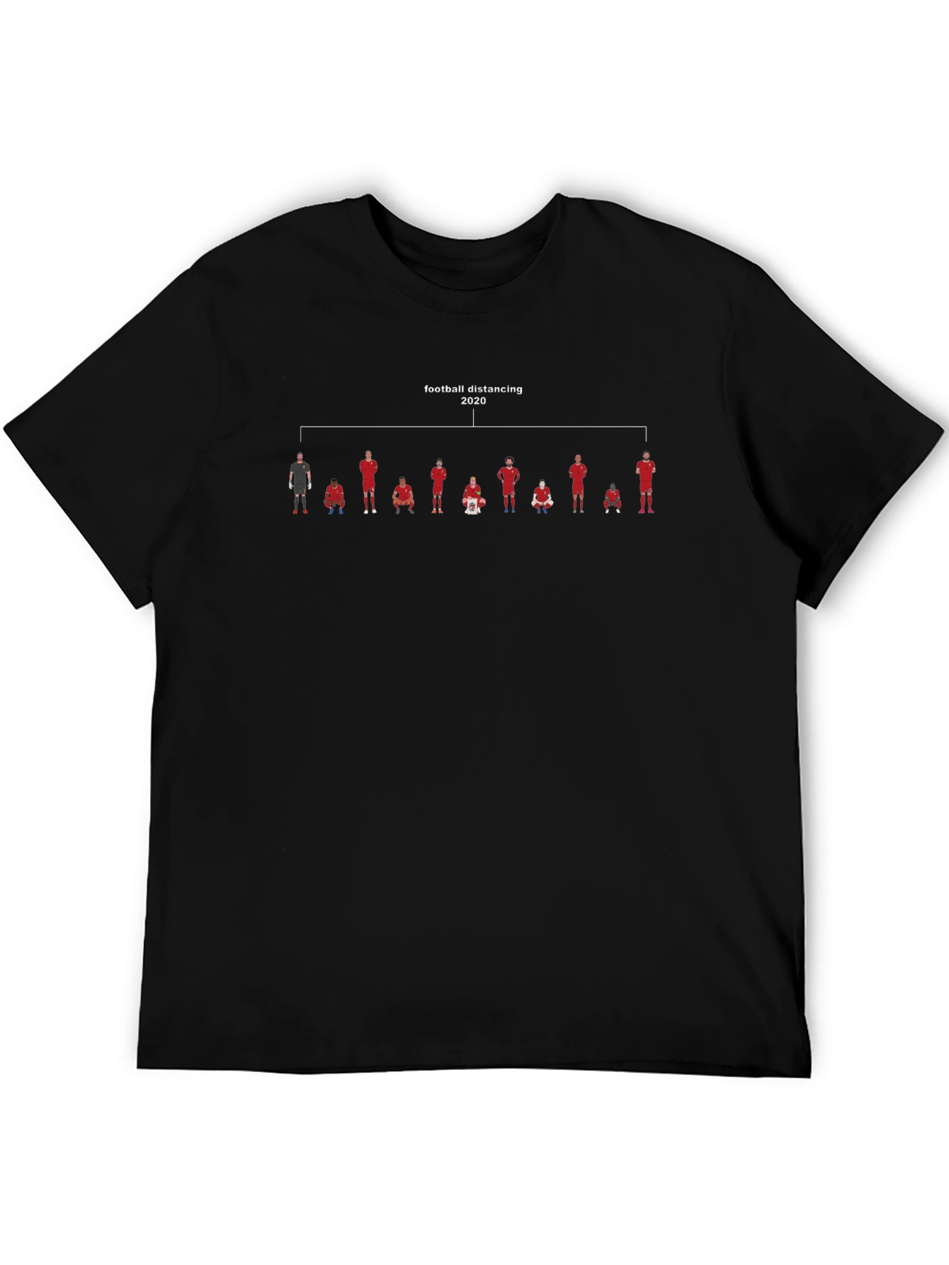 Football Distancing 2020 Black T-Shirt