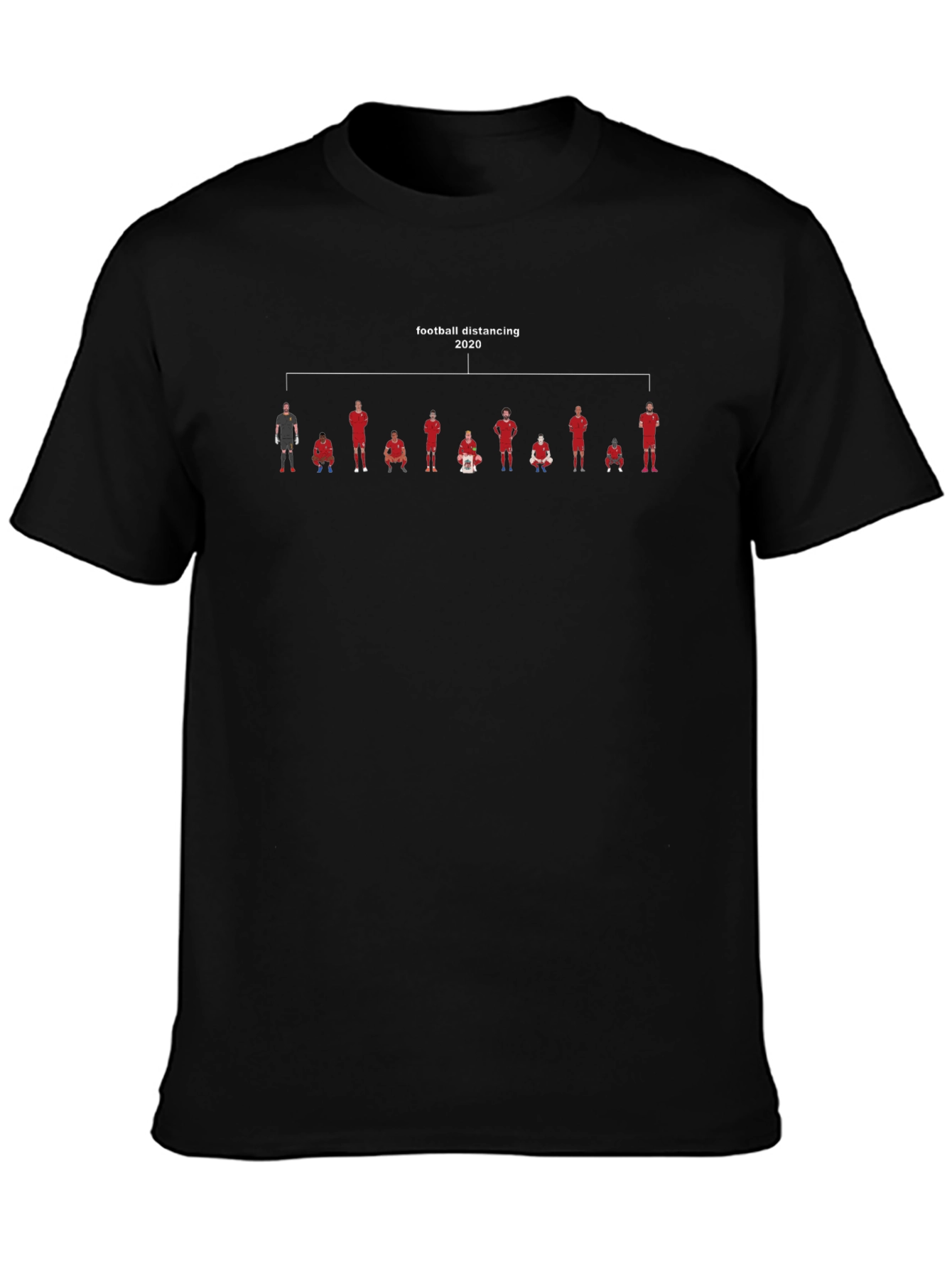 Football Distancing 2020 Black T-Shirt