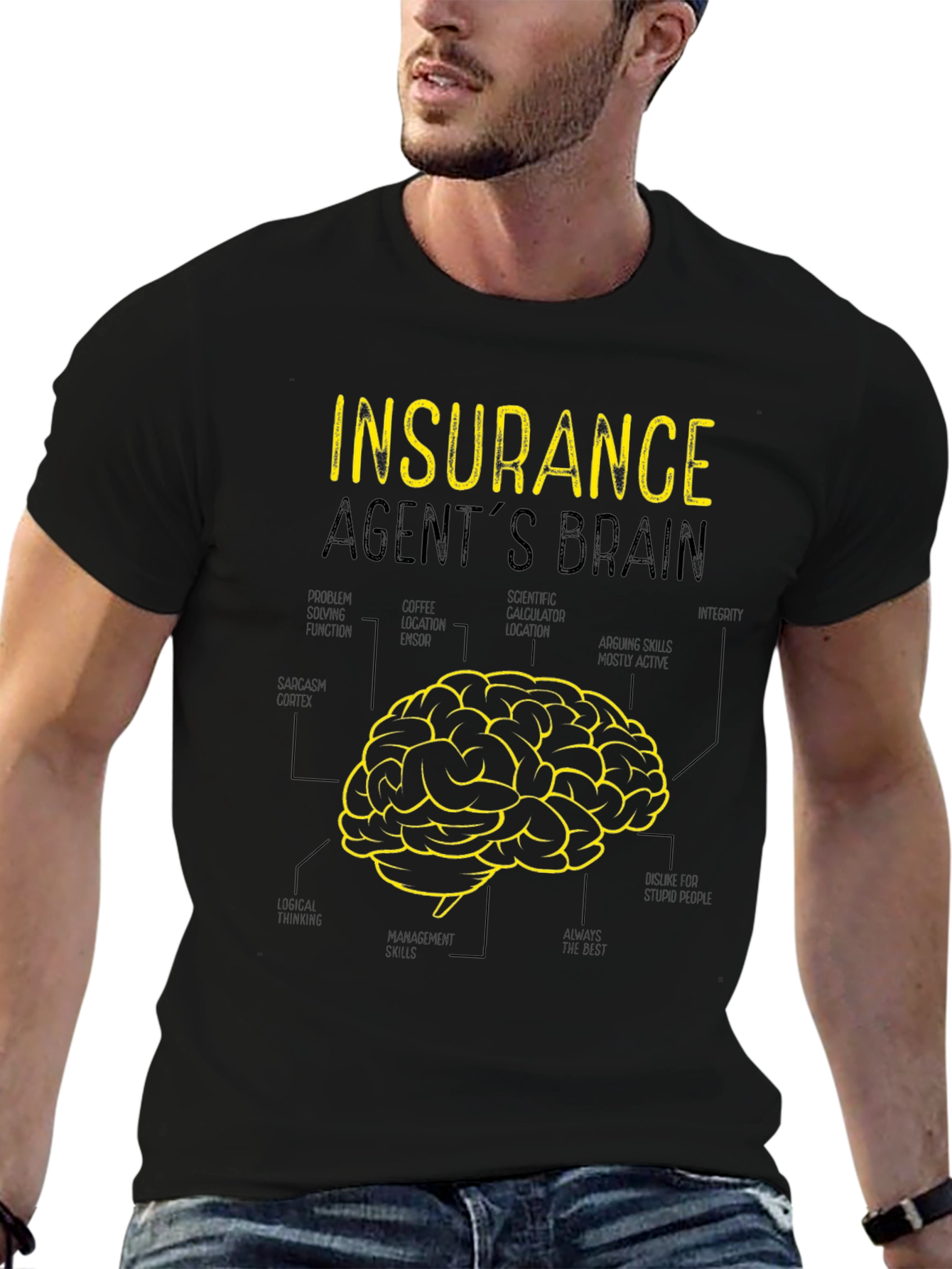 Insurance Agent Brain T-Shirt - Funny Graphic Tee