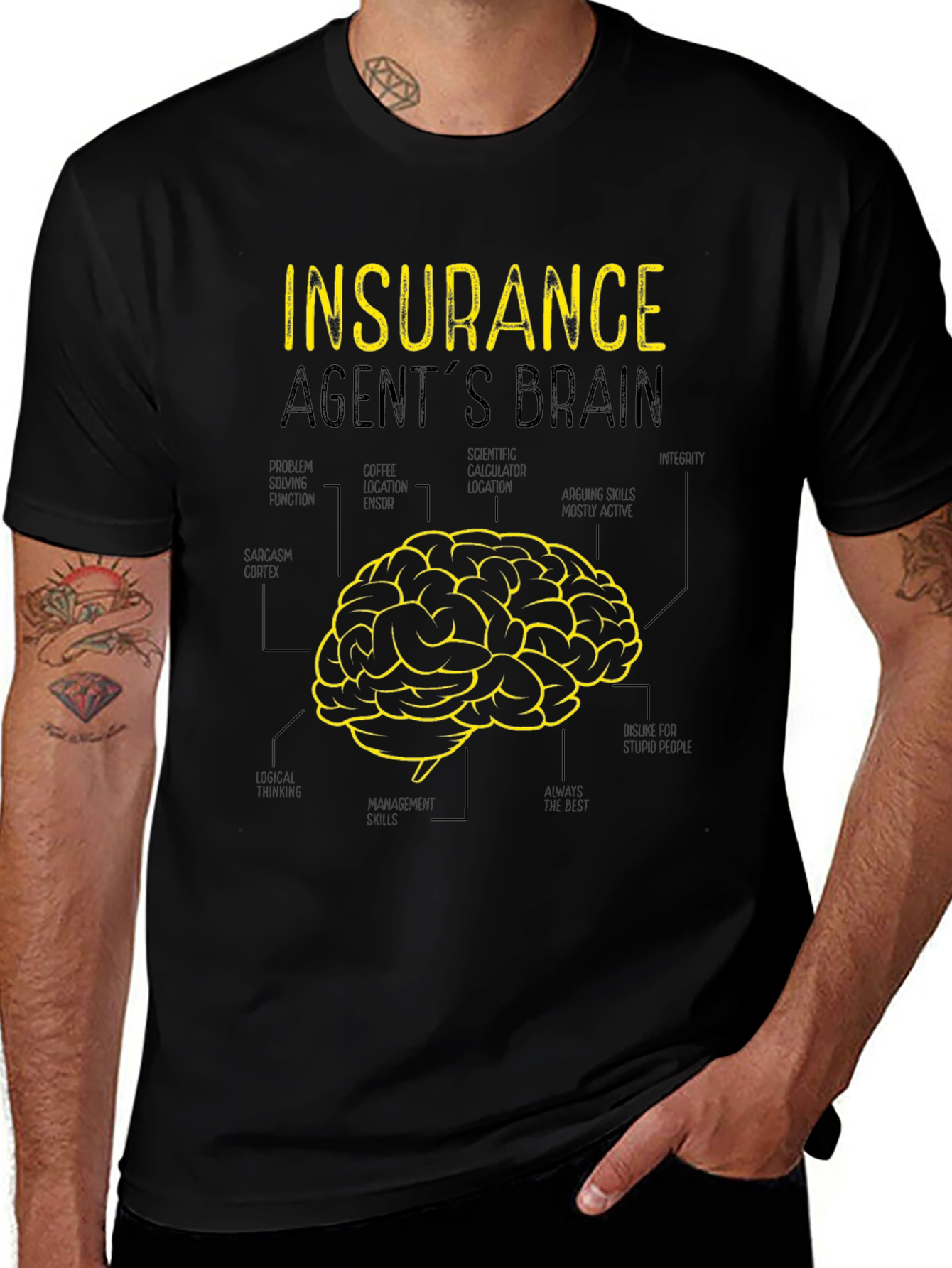 Insurance Agent Brain T-Shirt - Funny Graphic Tee