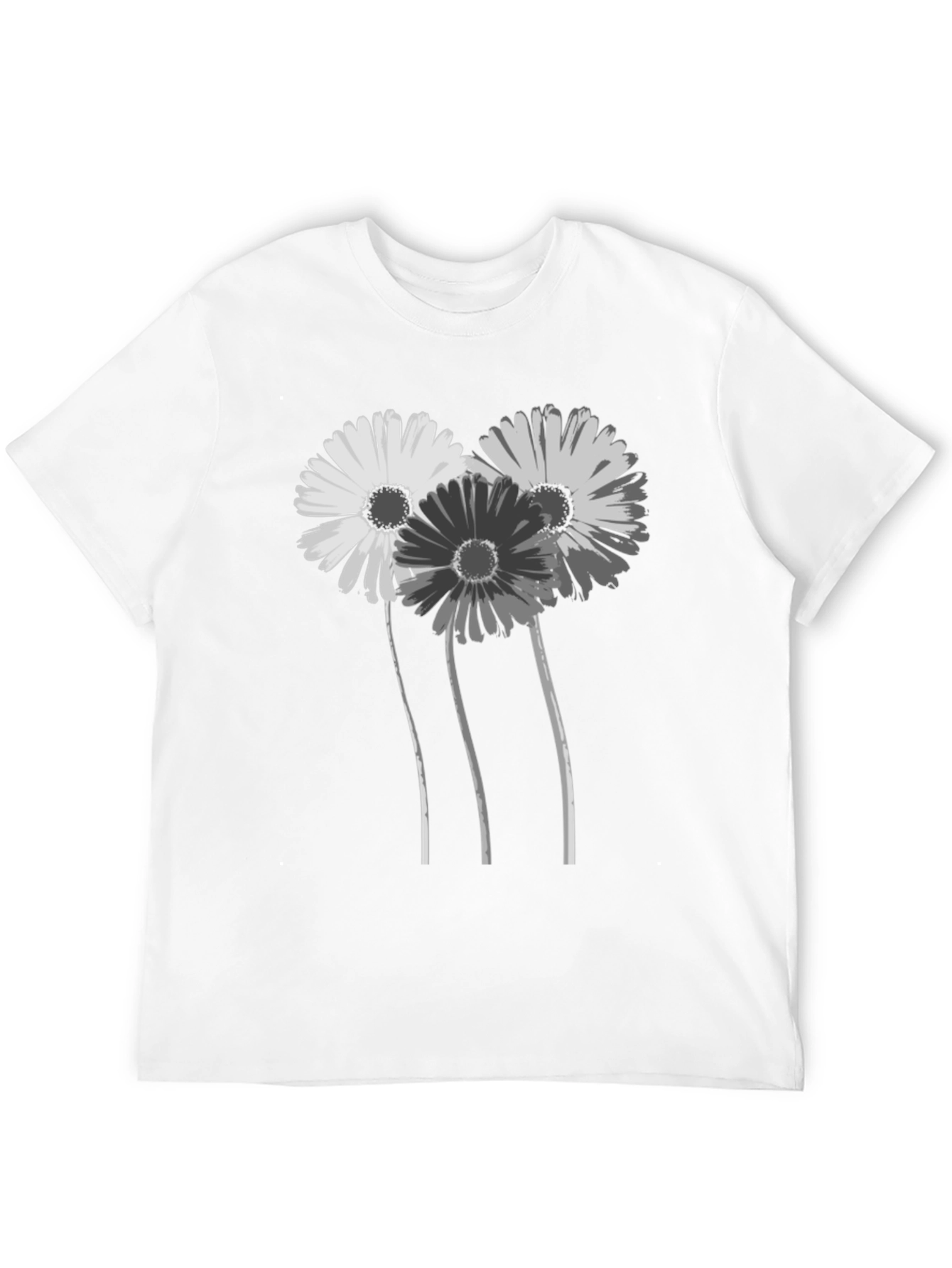 Floral Graphic Black T-Shirt - Stylish Daisy Design
