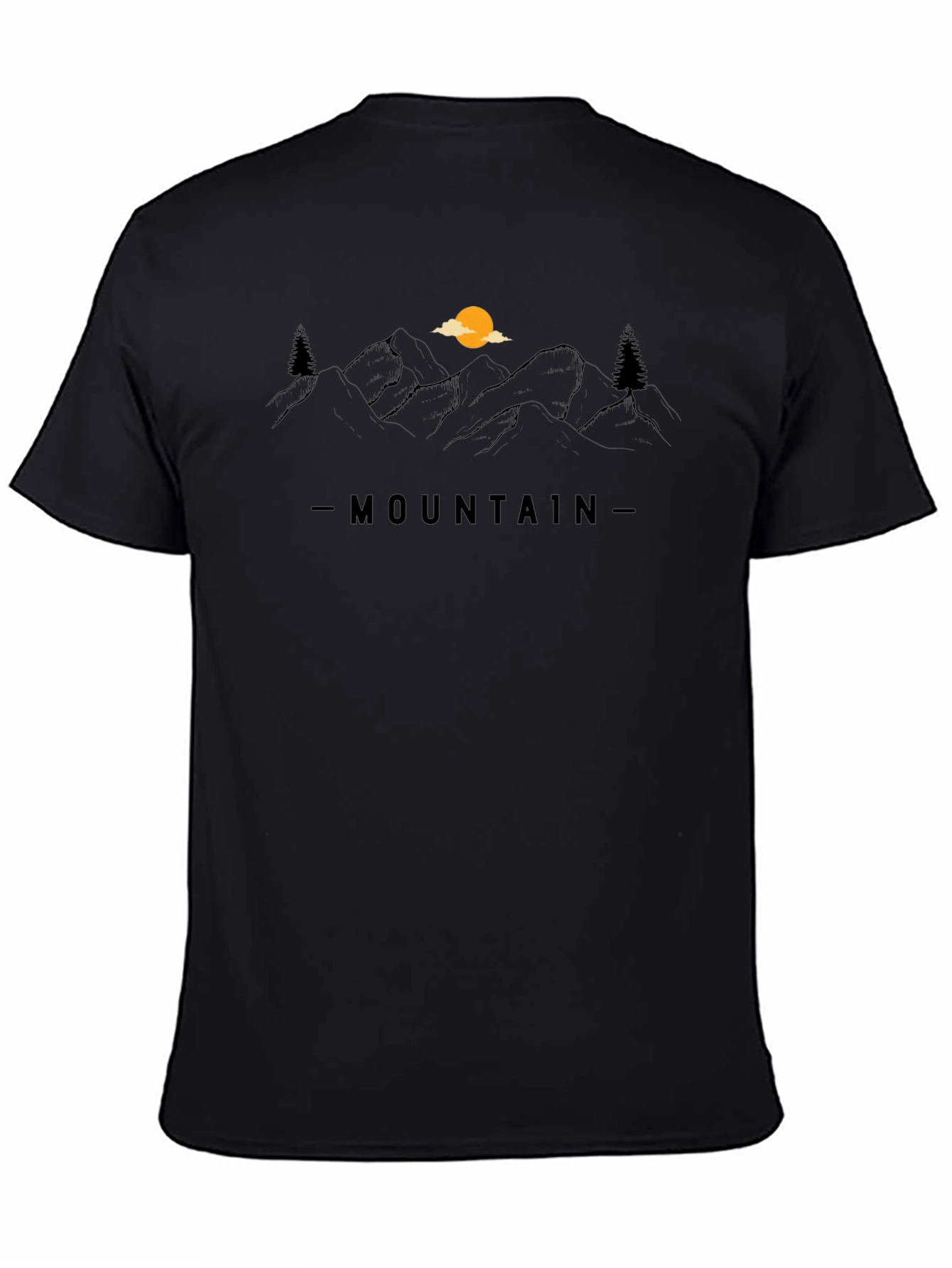 Mountain Graphic Tee - Black Casual T-Shirt